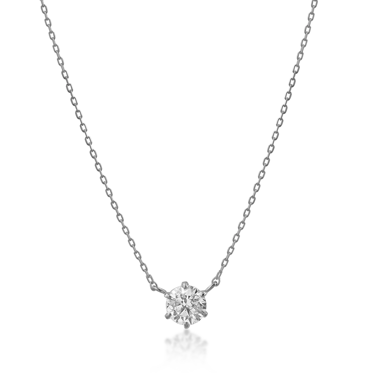 Teilor Lant din aur alb cu pandantiv cu un diamant de 0.4ct