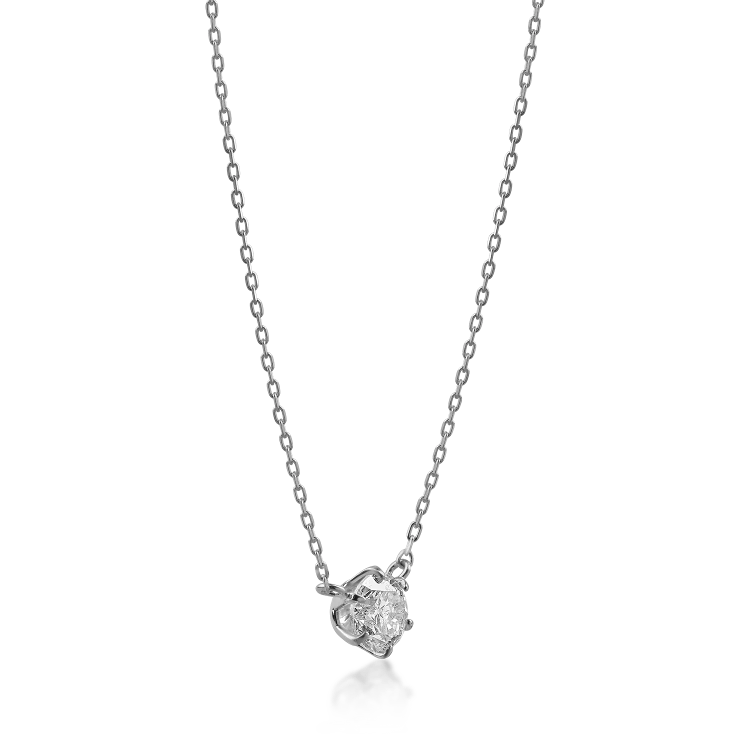 Łańcuszek z białego złota z zawieszką z diamentem o masie 0.4ct
