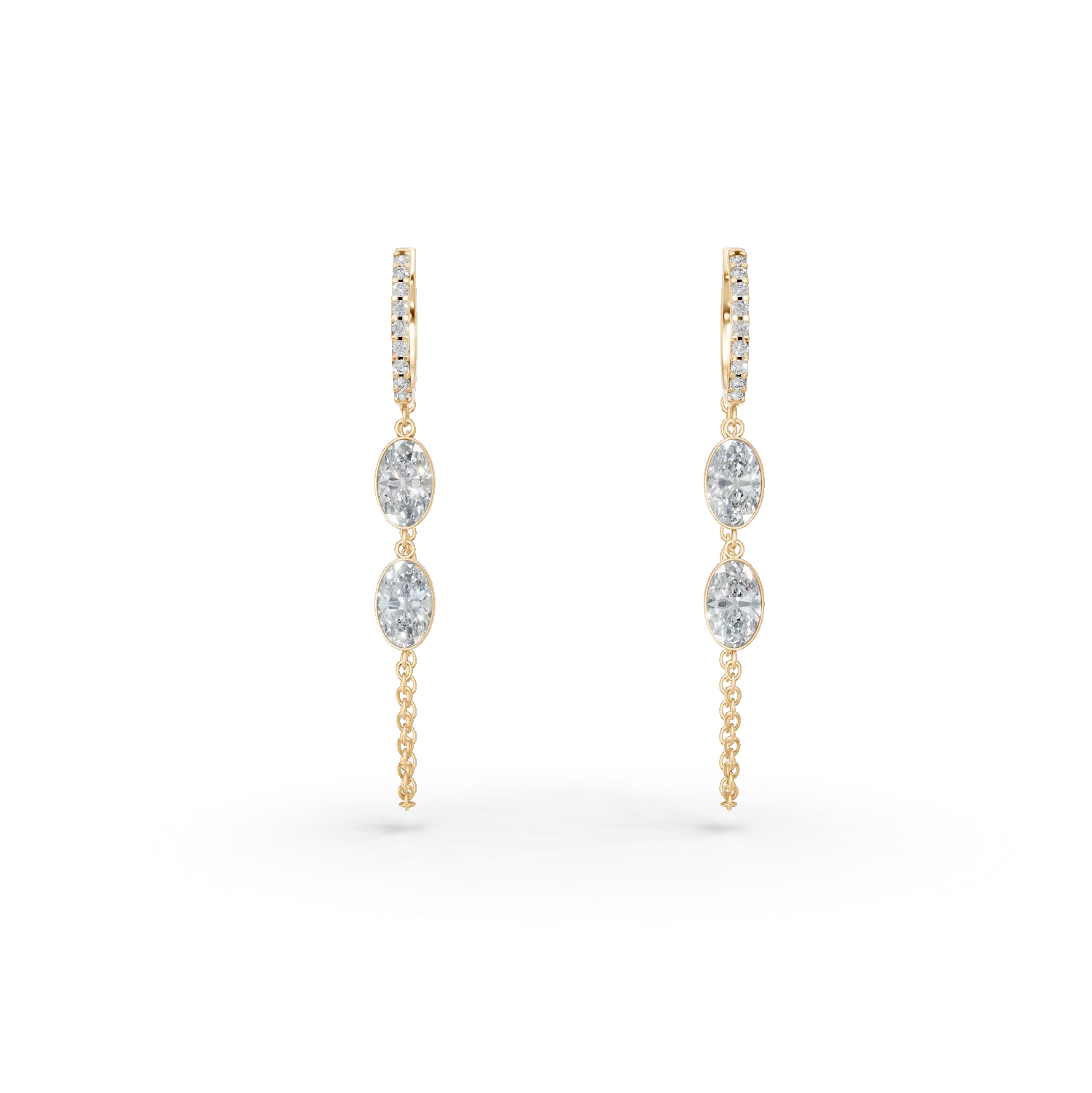 Yellow gold earrings with zirconia