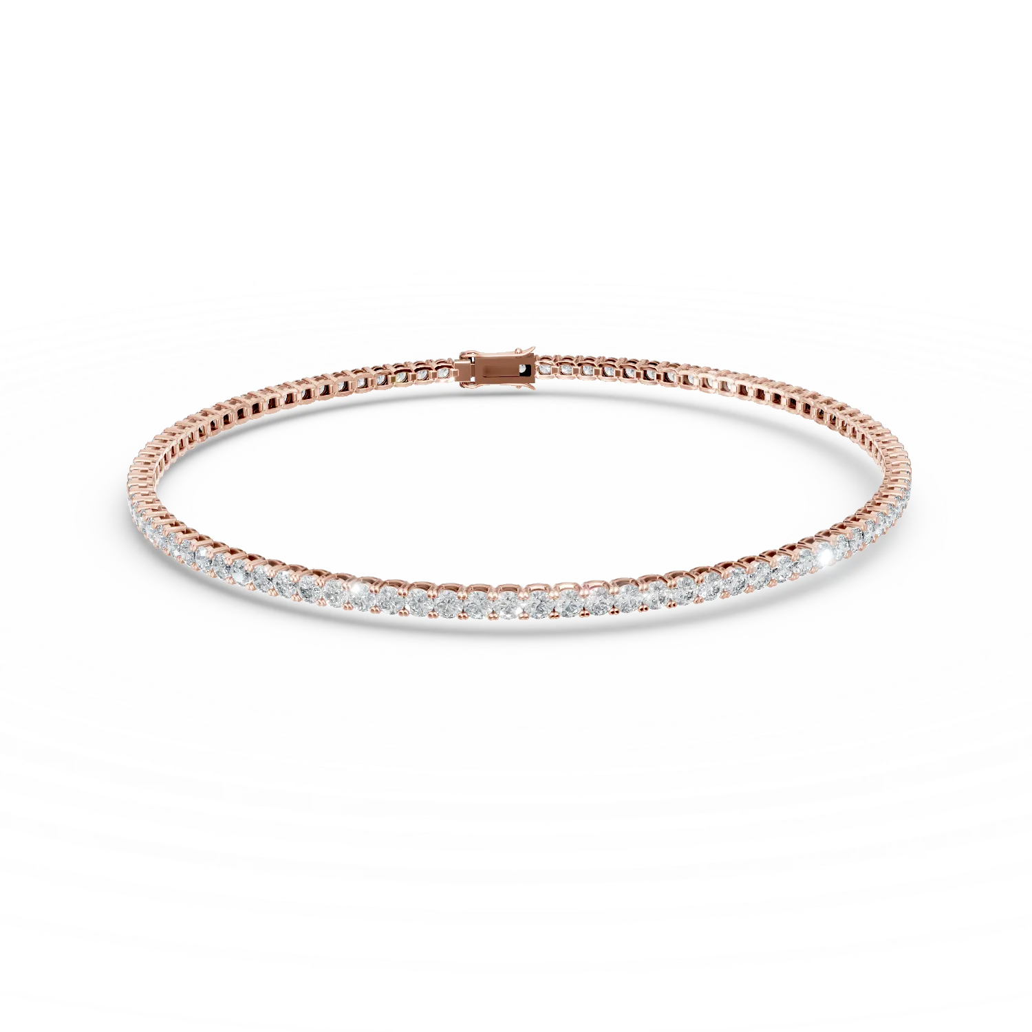 Teilor Bratara tennis din aur roz cu diamante de 3ct
