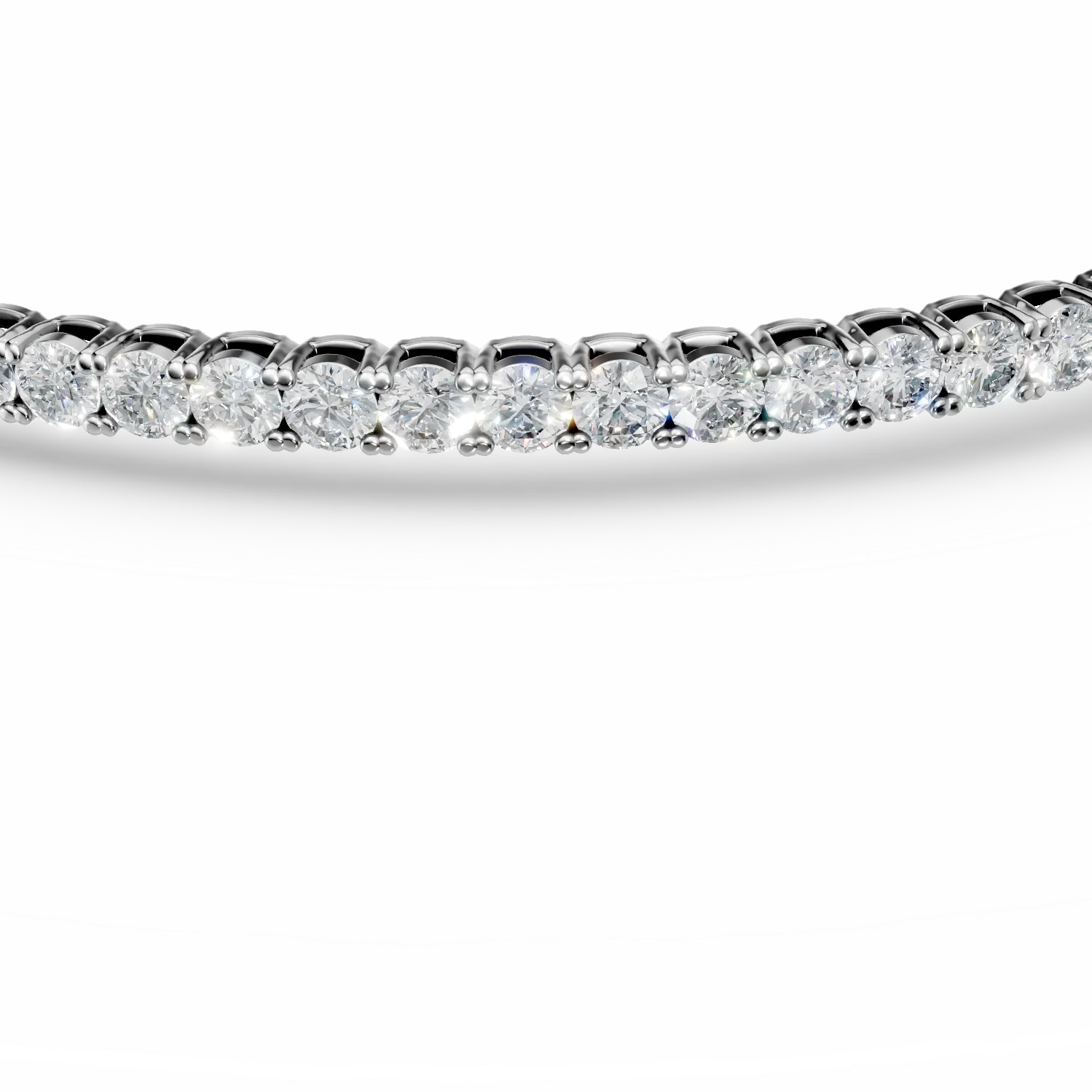 Bratara tennis din aur alb cu diamante de 3ct
