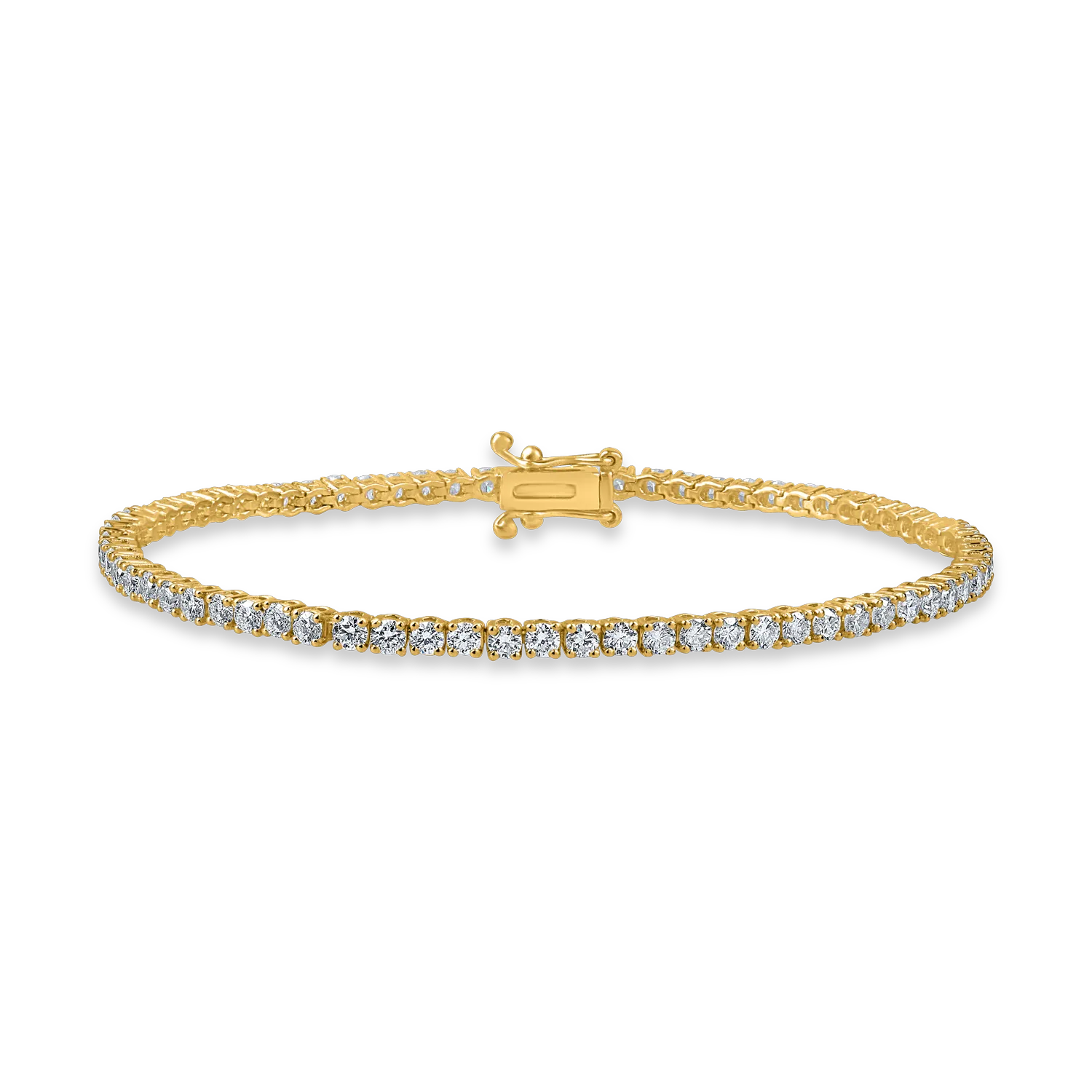 Yellow gold tennis bracelet with 3ct diamonds