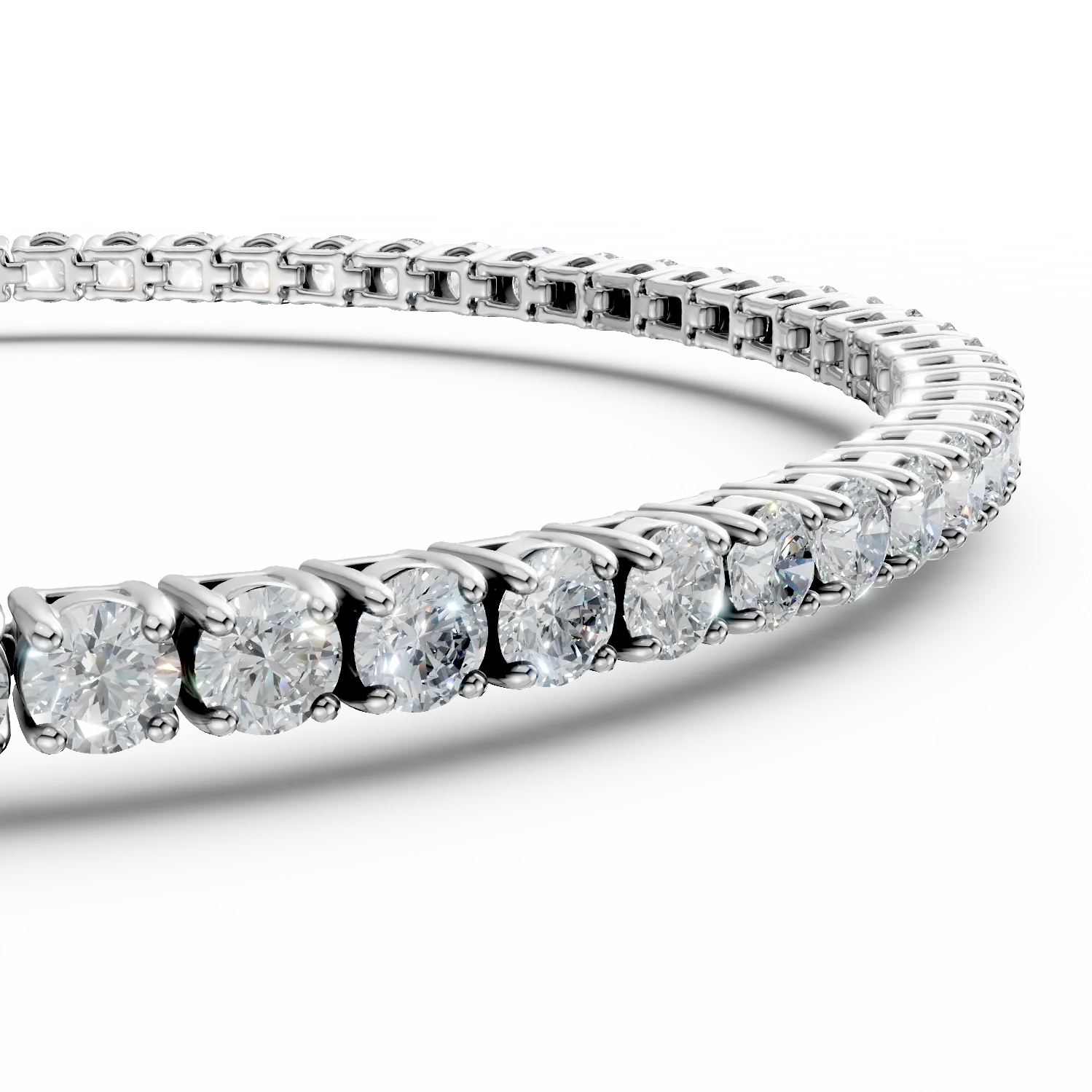 Тенис гривна от бяло злато с 4кт диаманти