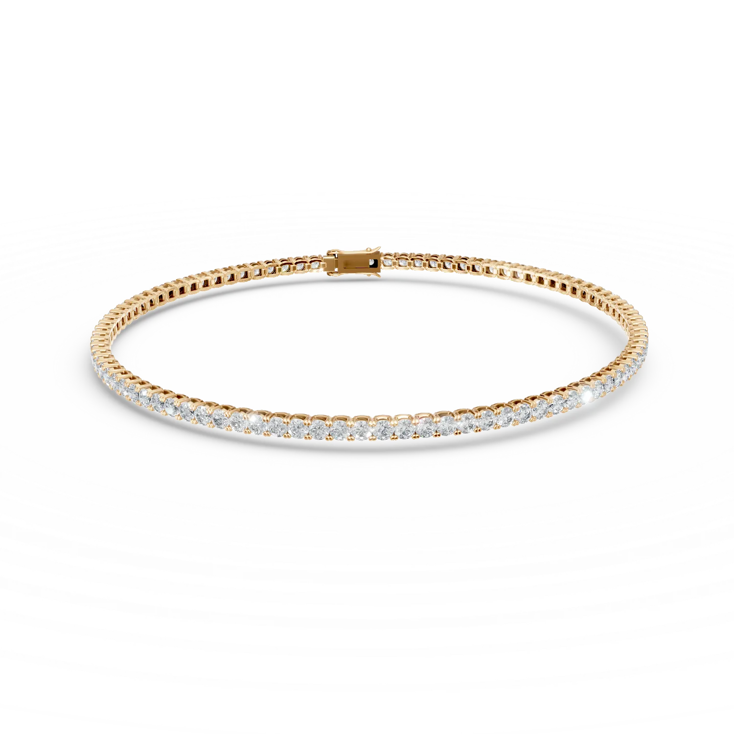 Bratara tennis din aur galben cu diamante de 4ct