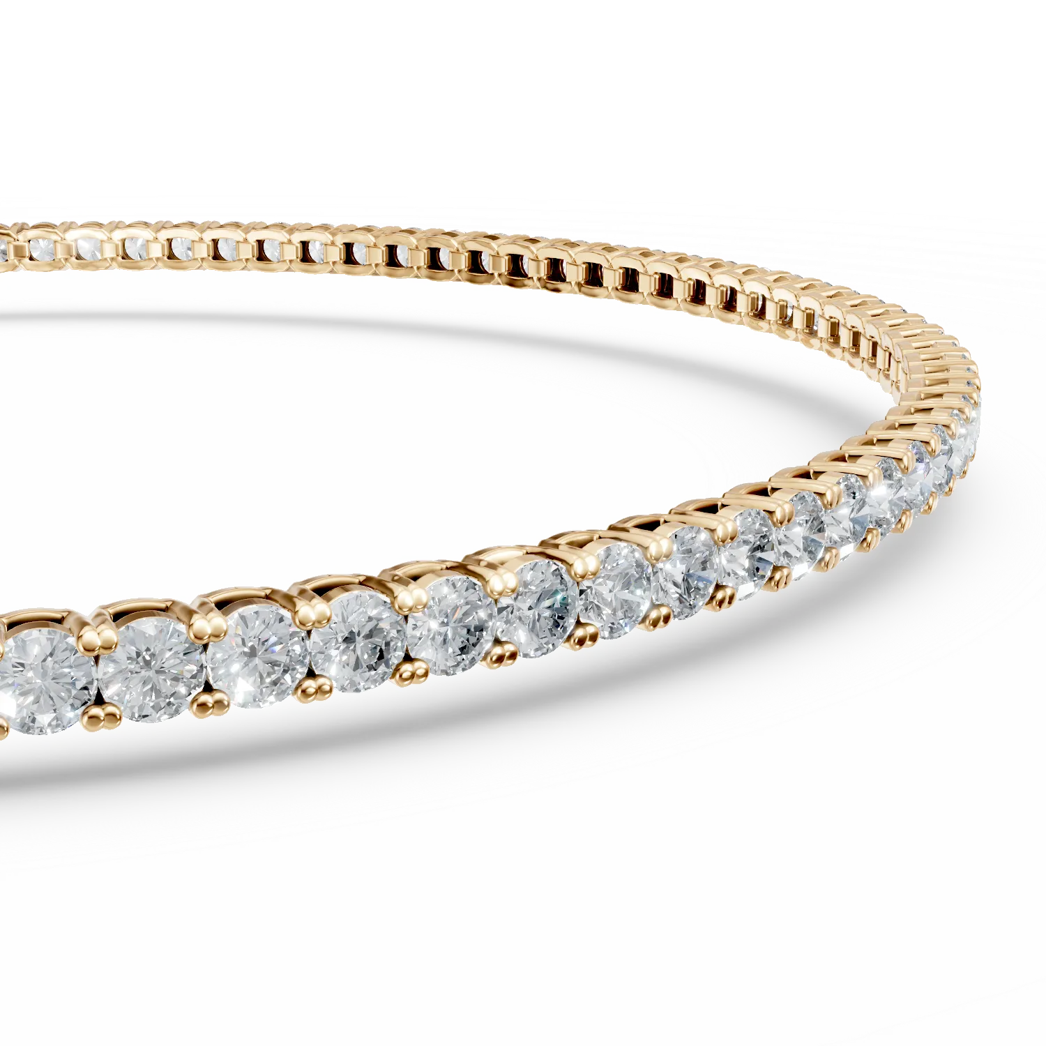 Bratara tennis din aur galben cu diamante de 4ct