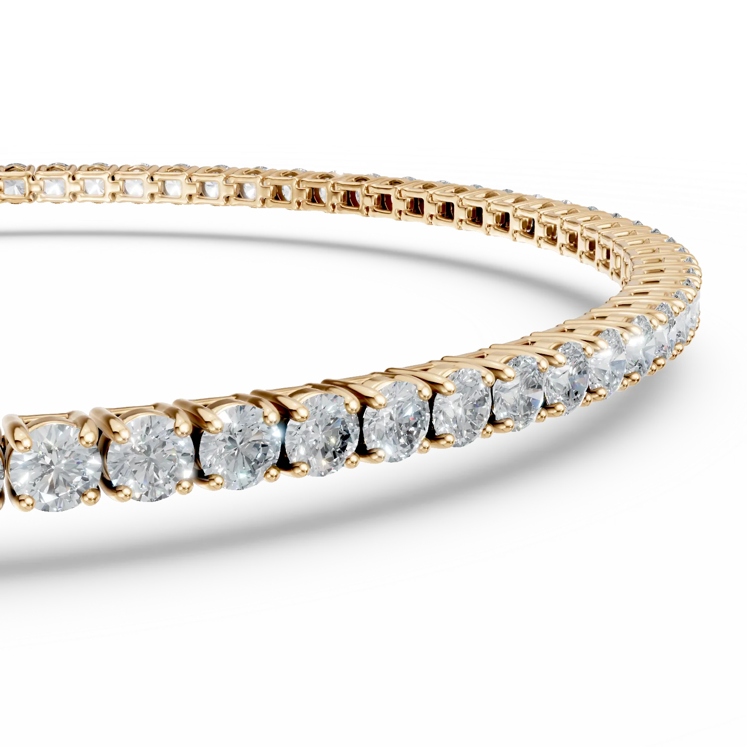 Bratara tennis din aur galben cu diamante de 2ct