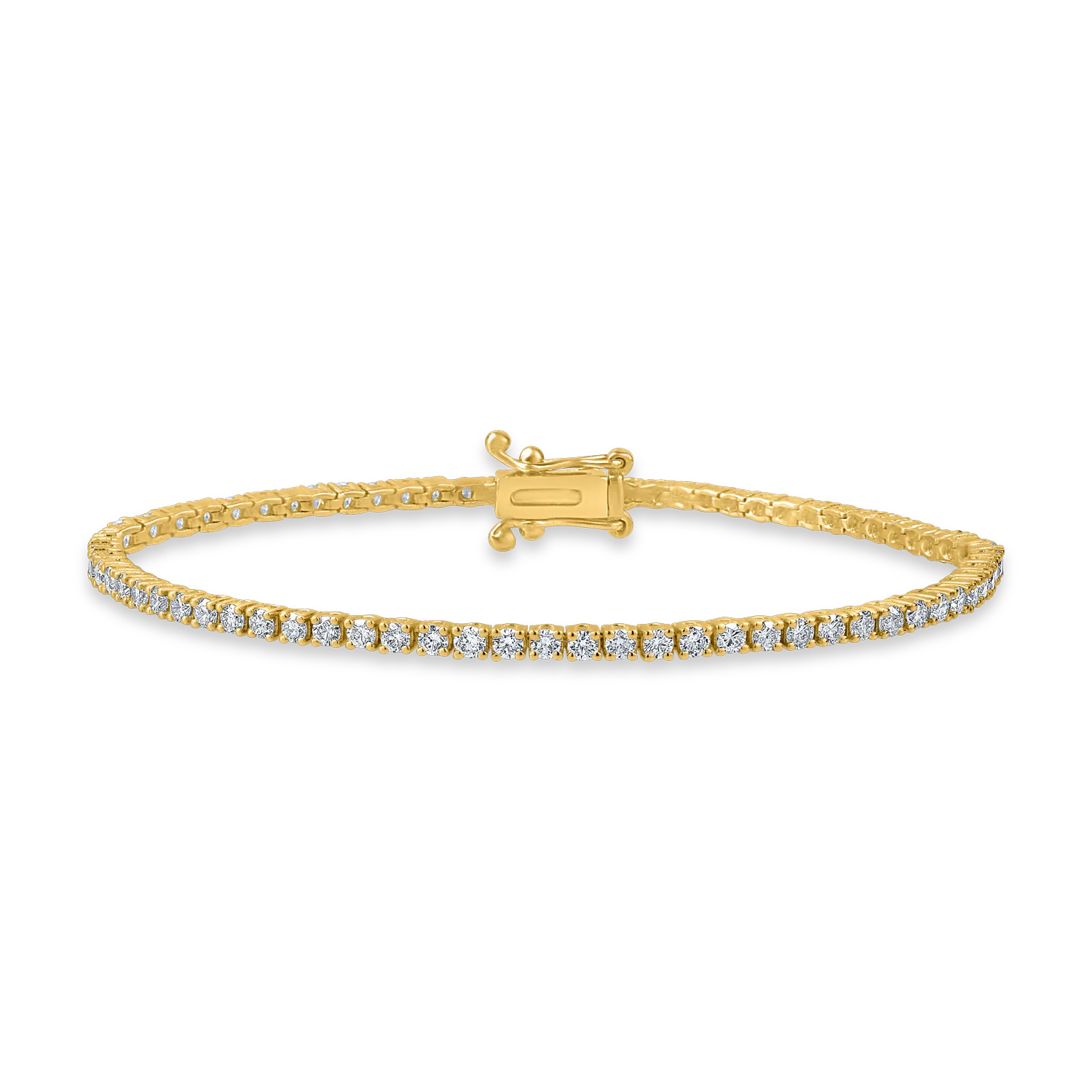 Yellow gold tennis bracelet with 2ct diamonds