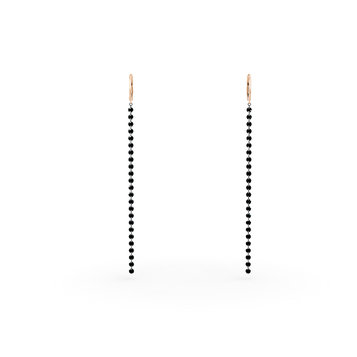 Cercei lungi din aur roz cu diamante negre de 2.5ct-186874