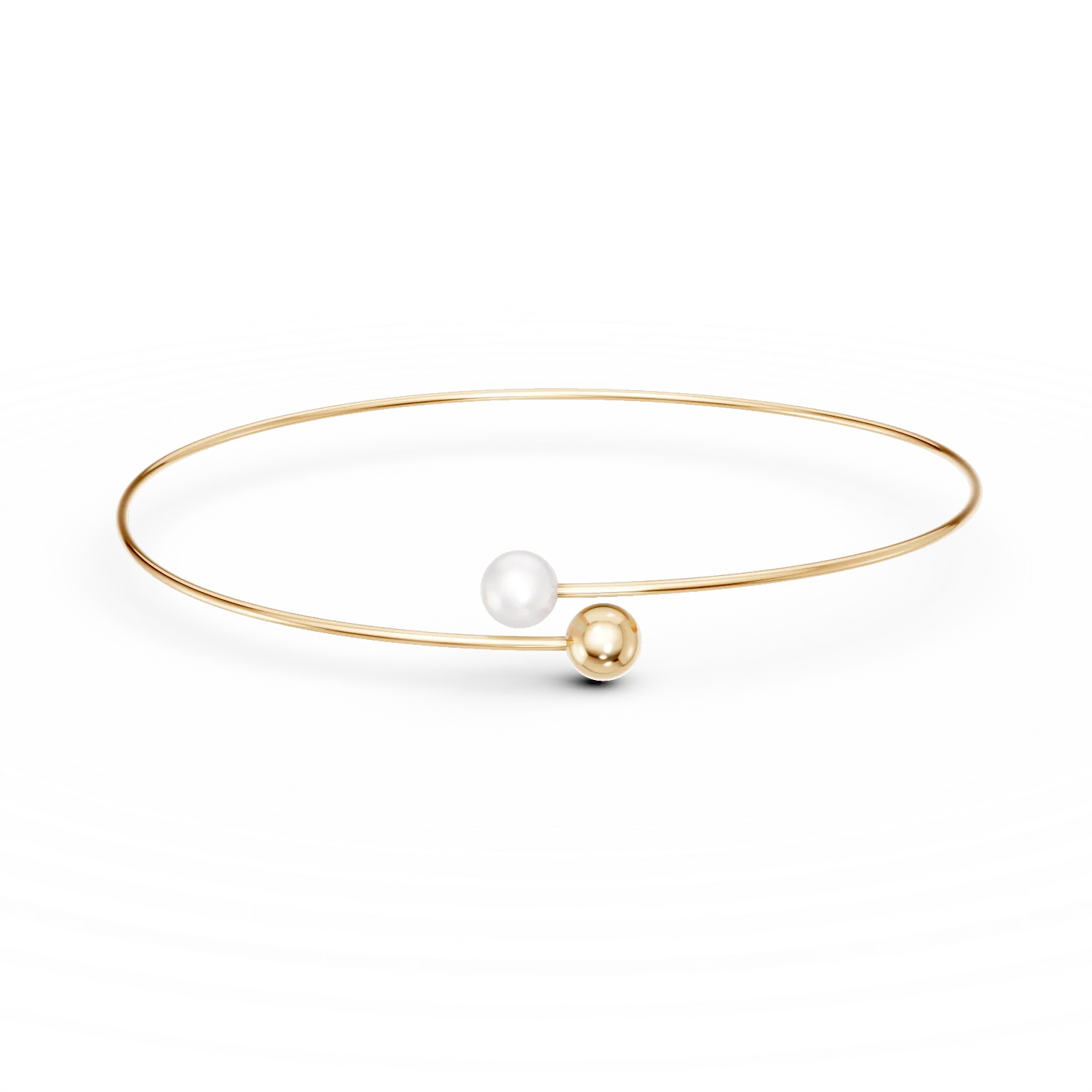 Bratara fixa deschisa din aur galben cu perla de cultura-186878