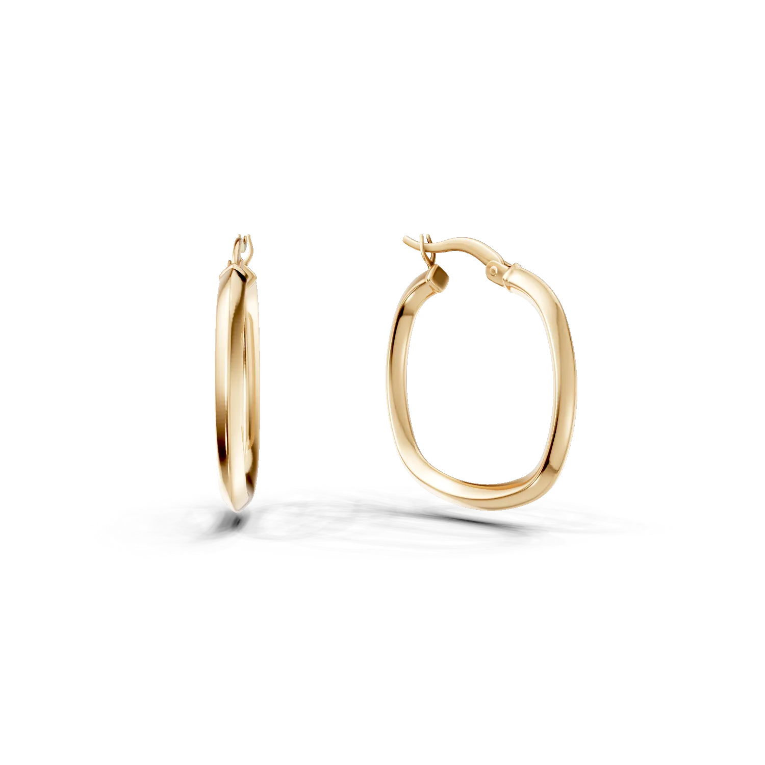 Yellow gold geometric hoop earrings