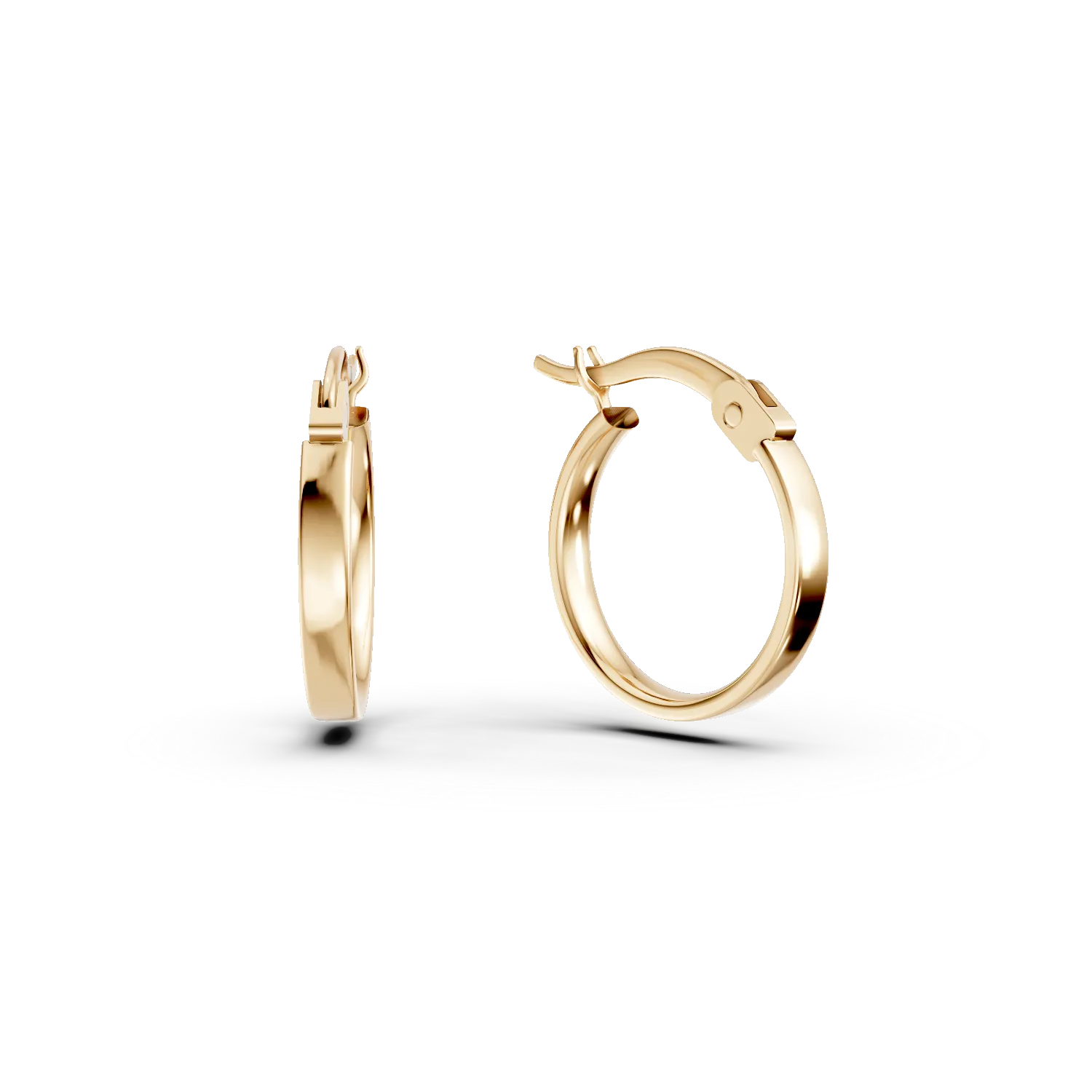 Yellow gold hoop earrings