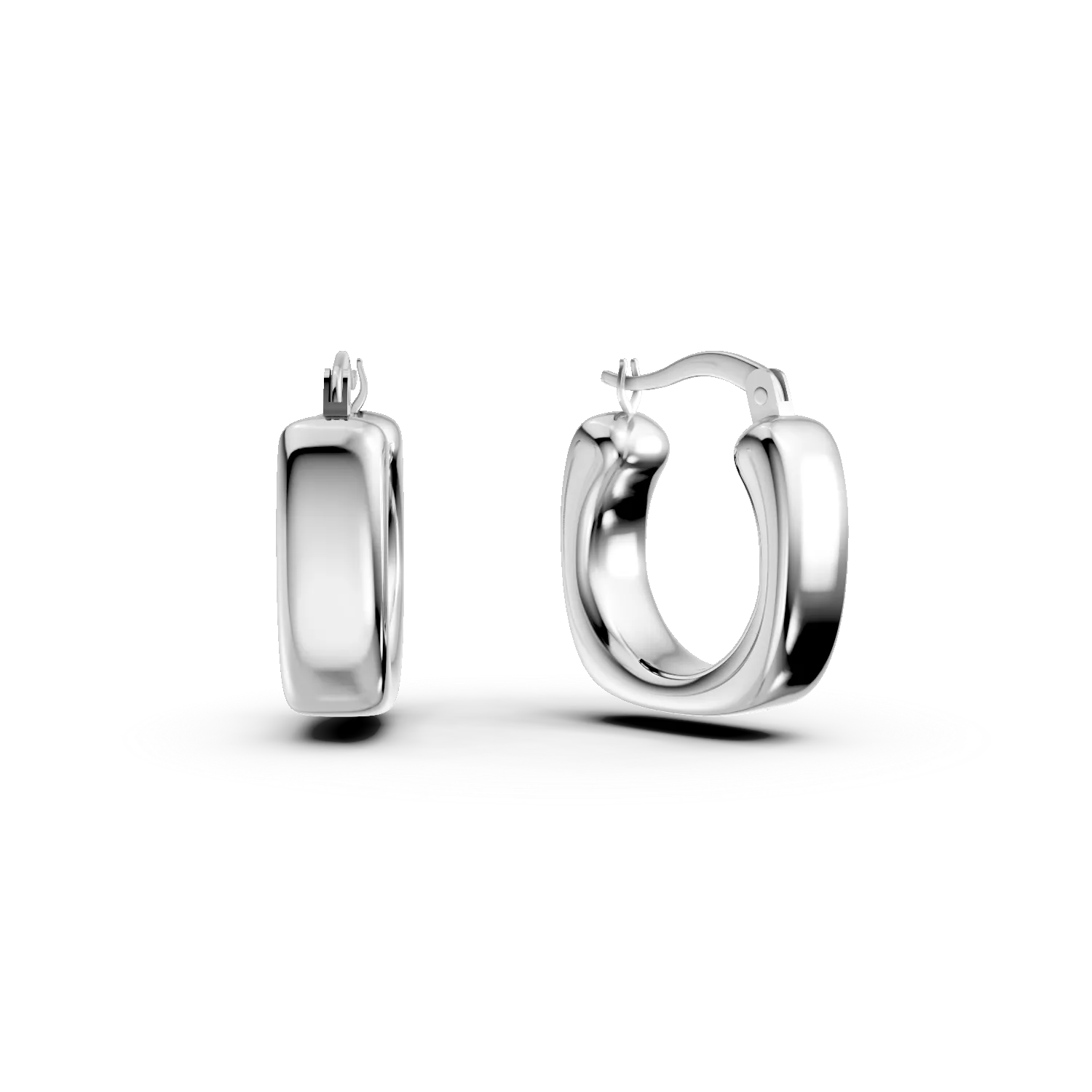 Cercei creole din aur alb