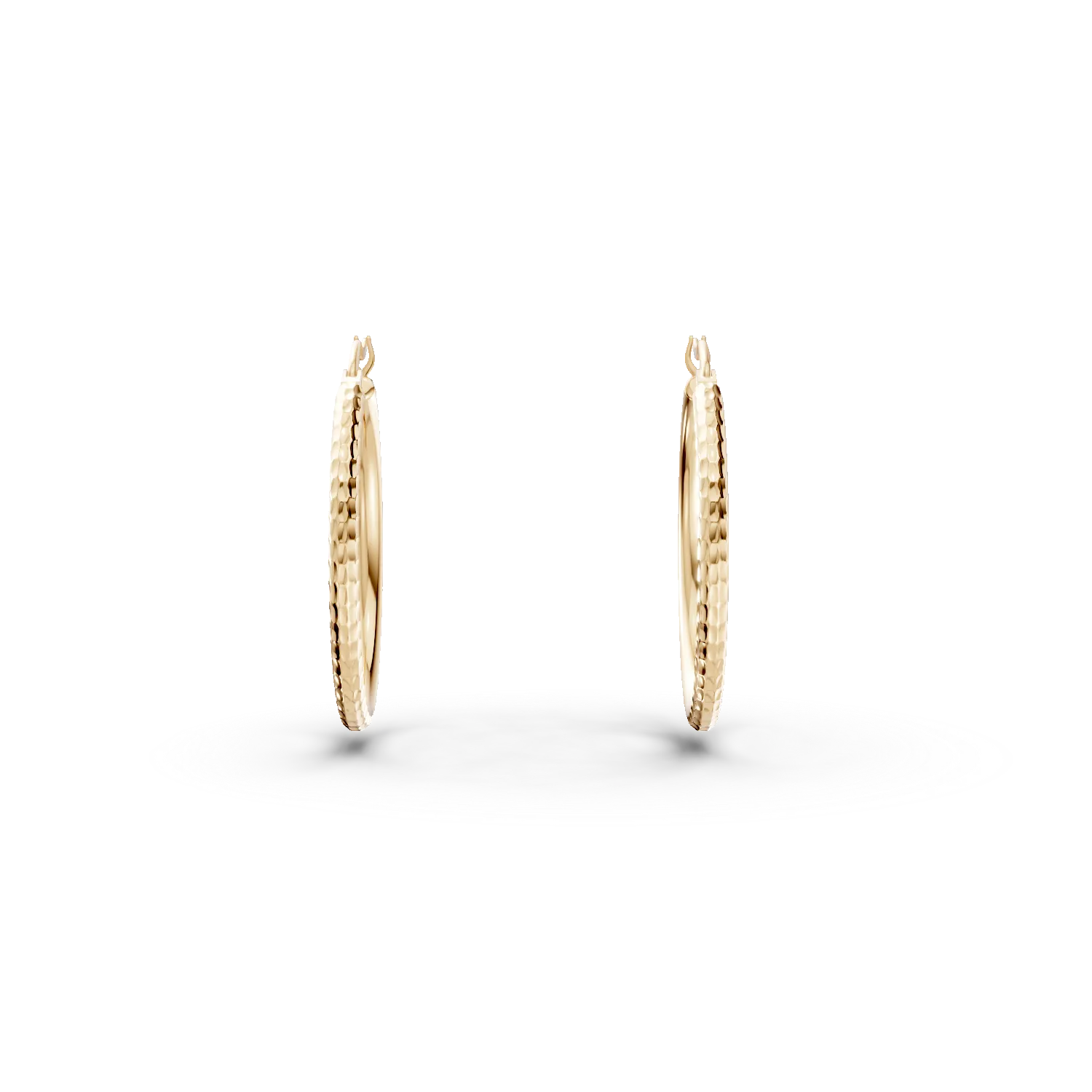 Yellow gold hoop earrings