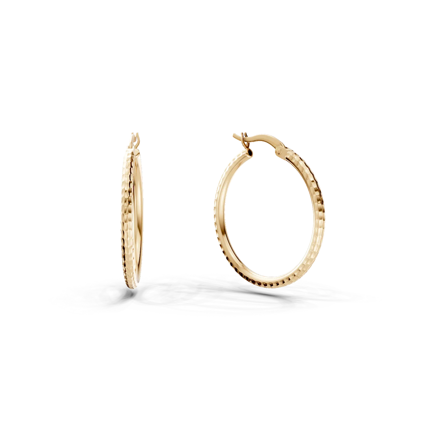 Yellow gold hoop earrings