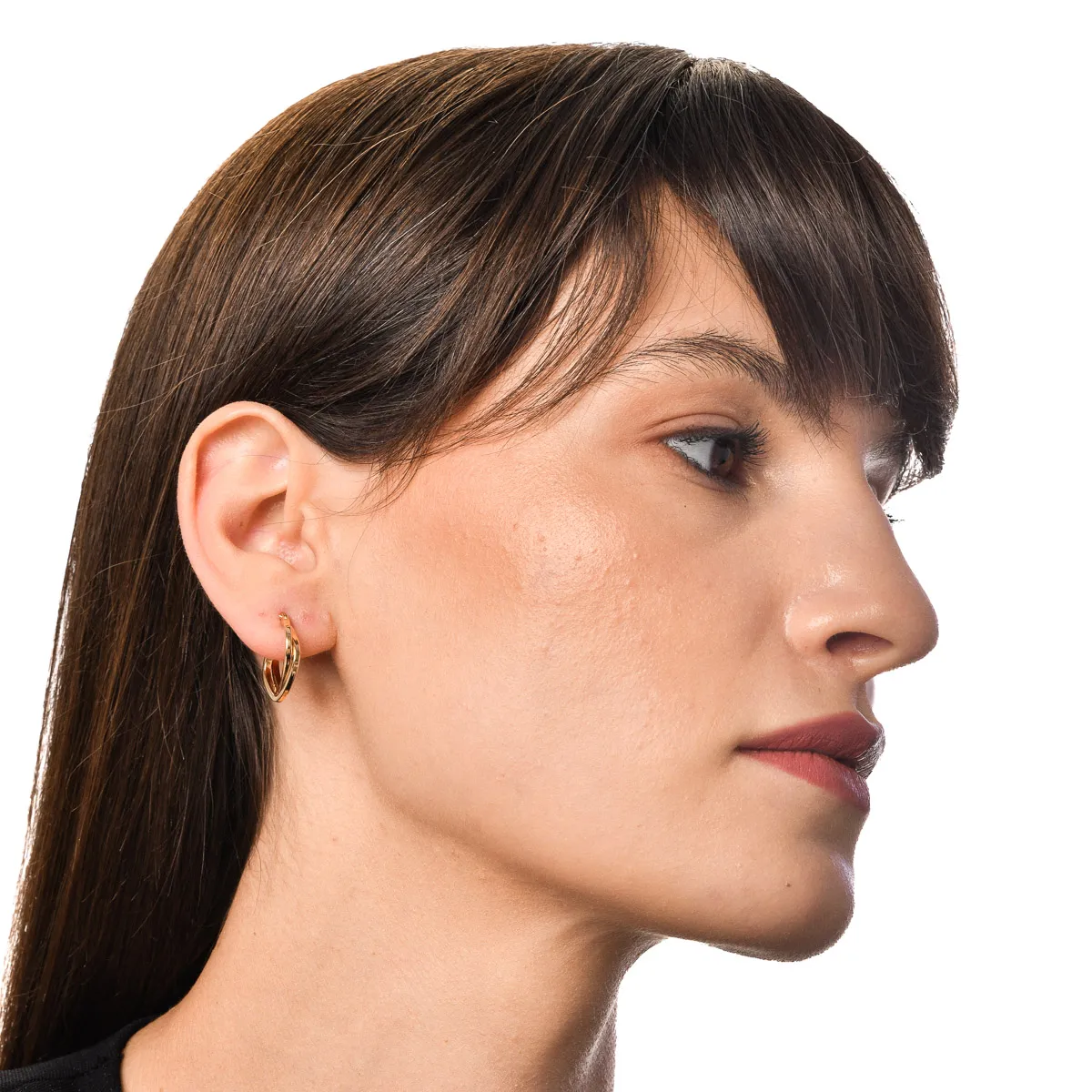 Cercei dubli geometrici din aur galben