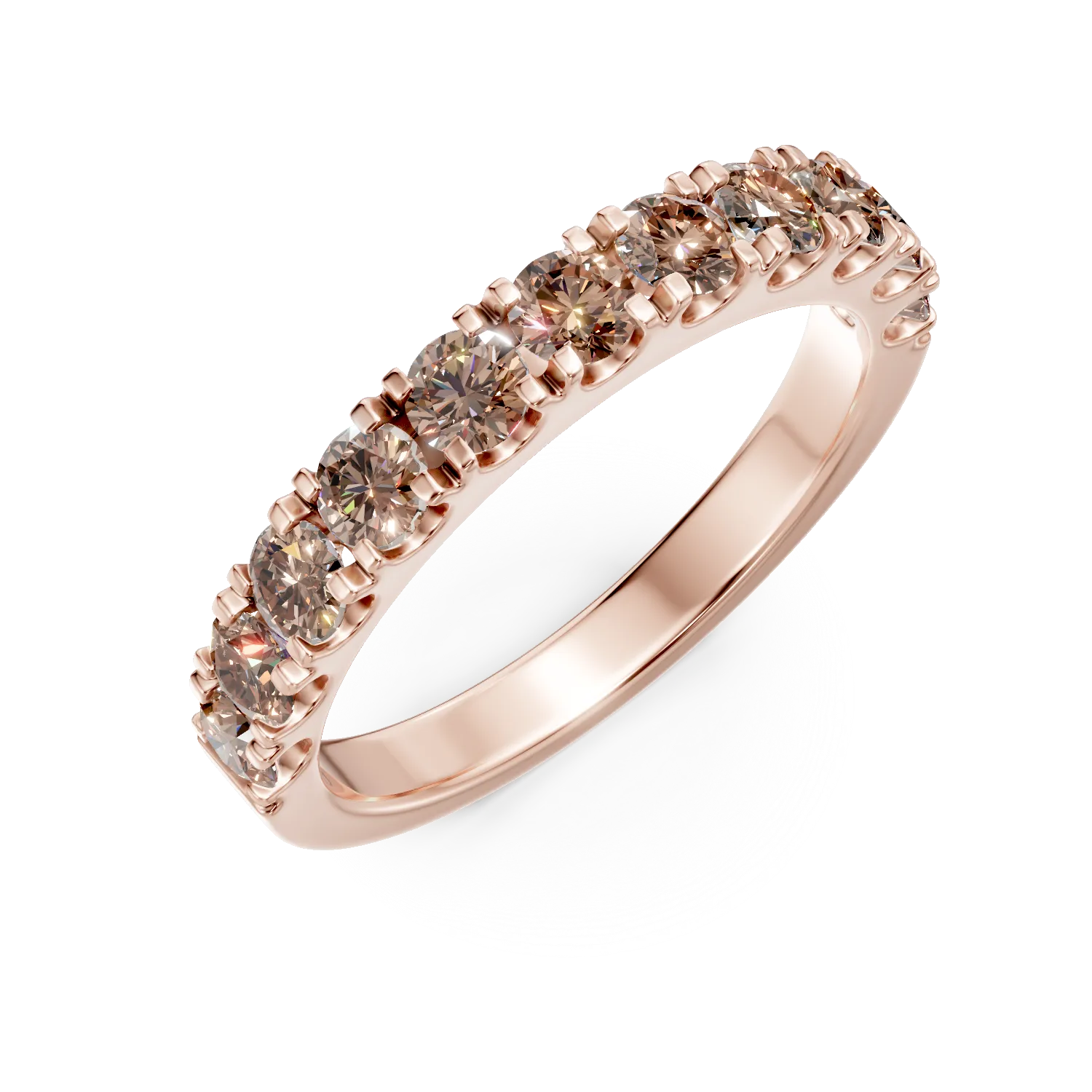 Półwieczny pierścionek z różowego złota z brązowymi diamentami o masie 0.8ct-187014