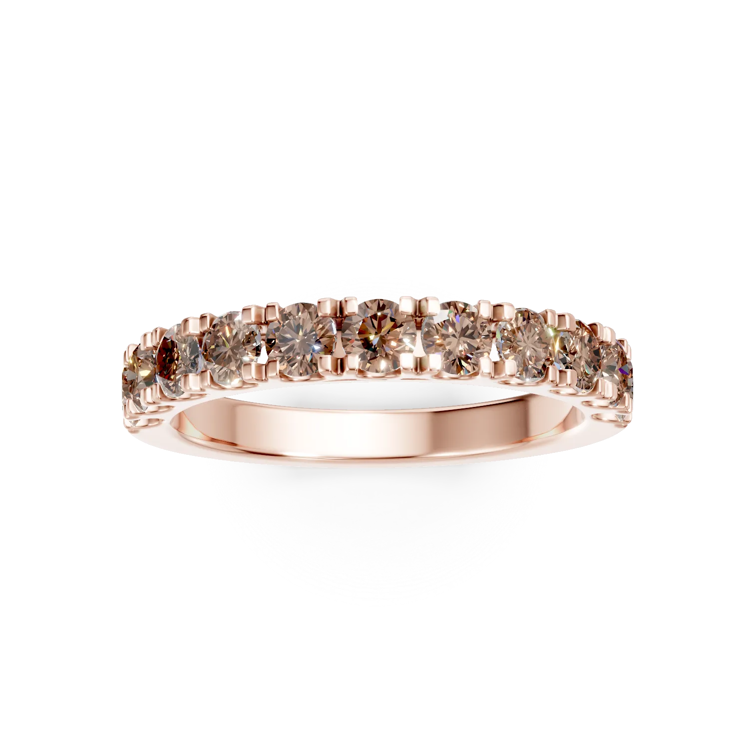 Półwieczny pierścionek z różowego złota z brązowymi diamentami o masie 0.8ct