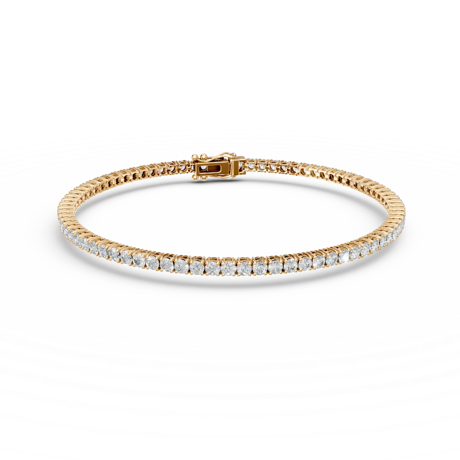 Bratara tennis din aur galben cu diamante de 2.5ct