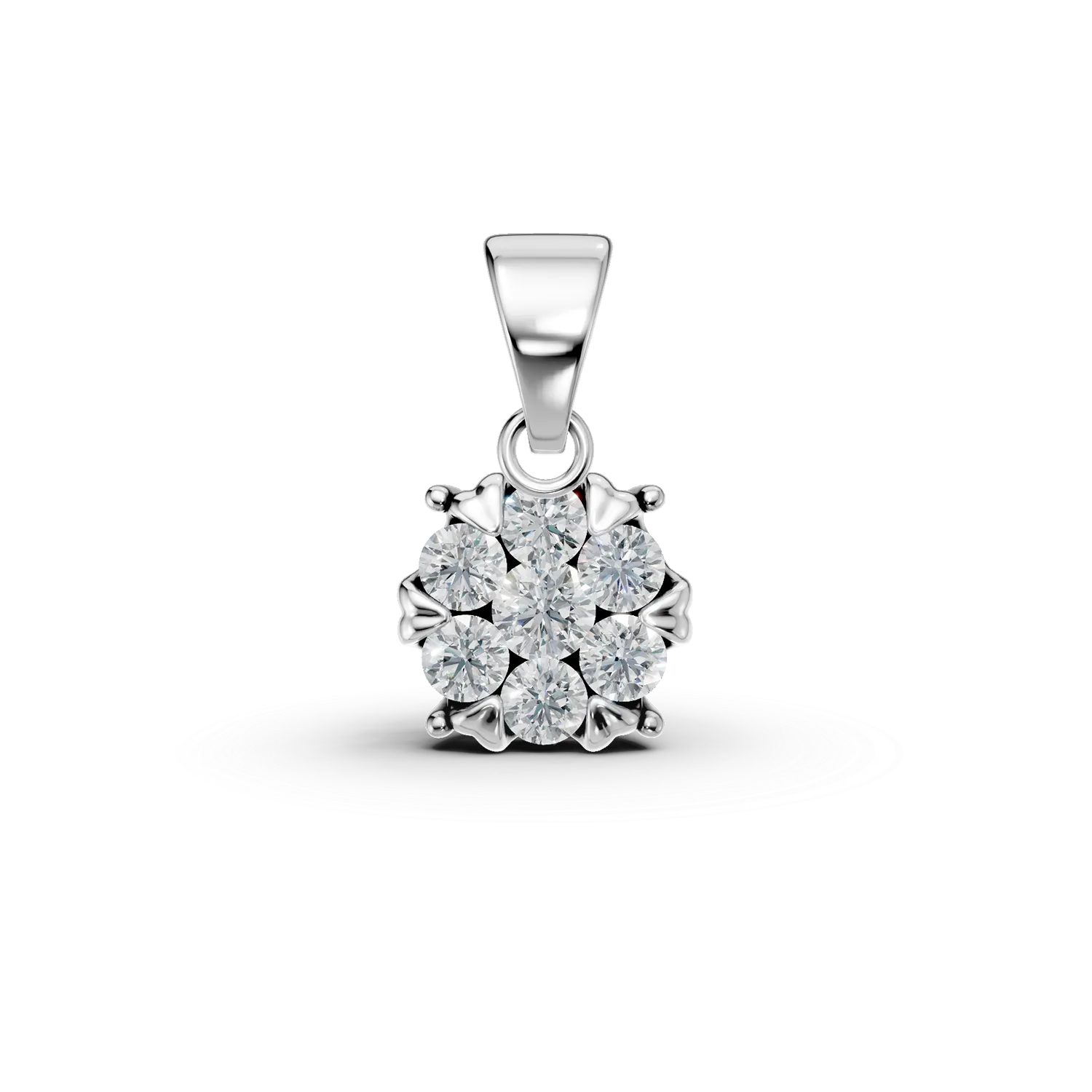 Pandantiv din aur alb cu diamante de 0.3ct