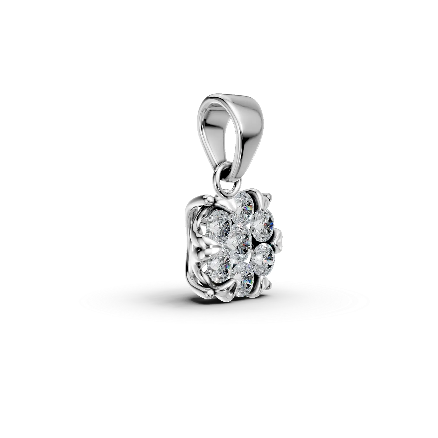 Pandantiv din aur alb cu diamante de 0.3ct