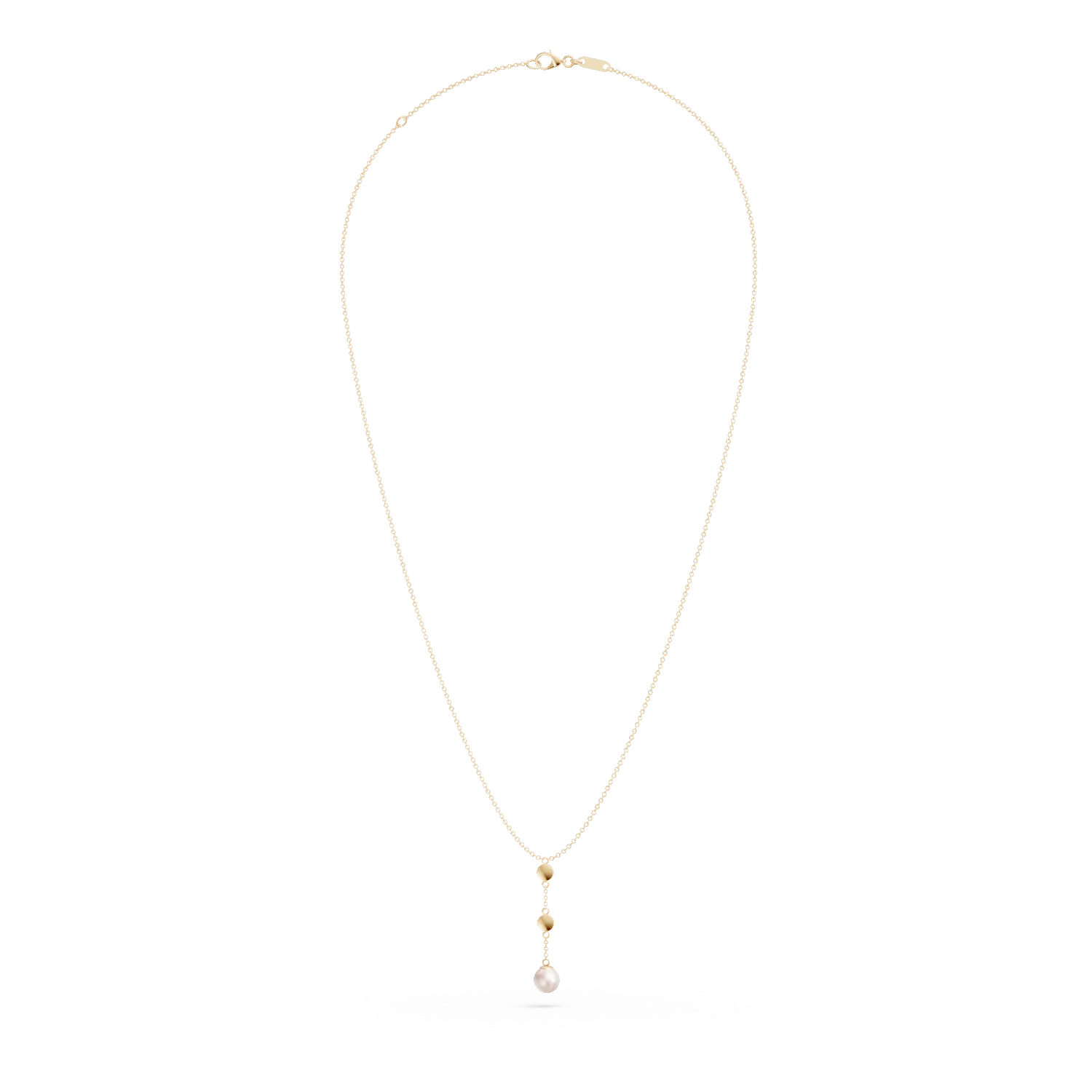 Yellow gold necklace with fresh water pearl pendant