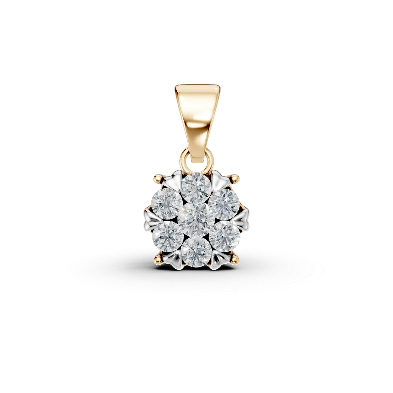 Pandantiv din aur galben cu diamante de 0.3ct