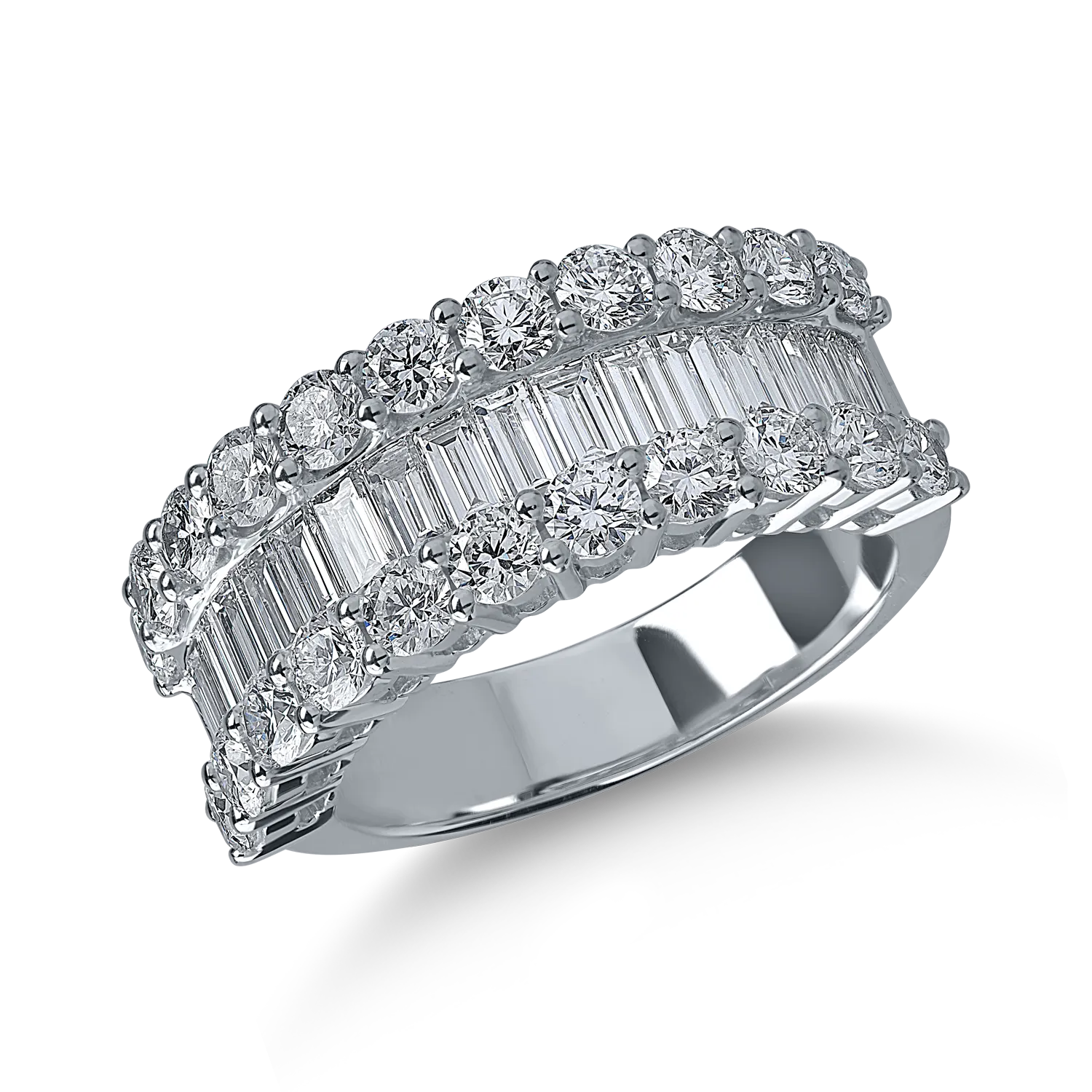 Inel din aur alb cu diamante microsetting de 2.6ct