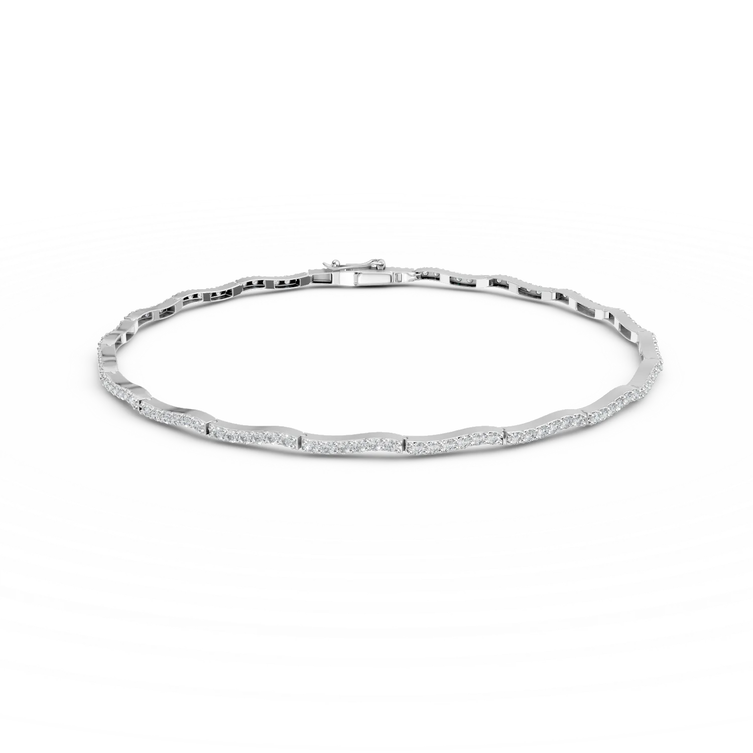 Bratara tennis din aur alb cu zirconii