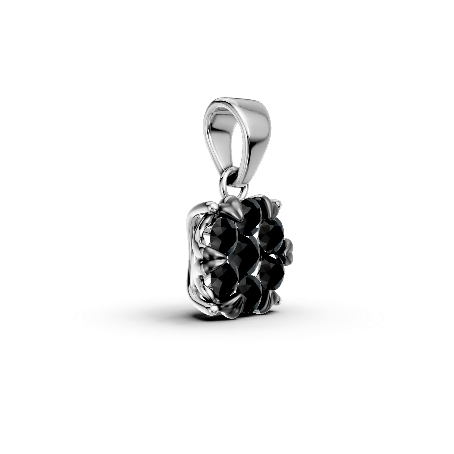 Pandantiv din aur alb cu diamante negre de 0.4ct