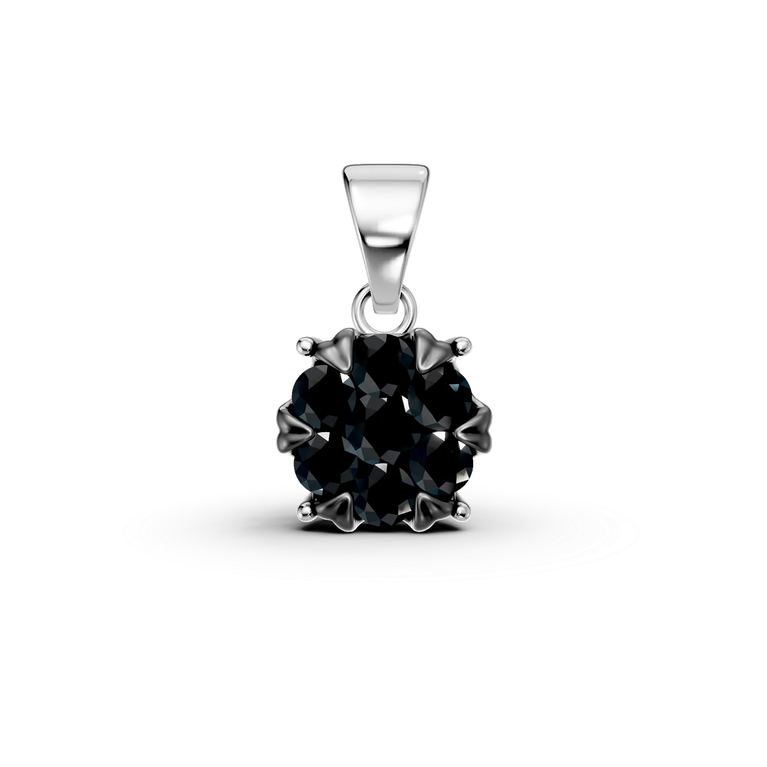 Pandantiv din aur alb cu diamante negre de 0.4ct