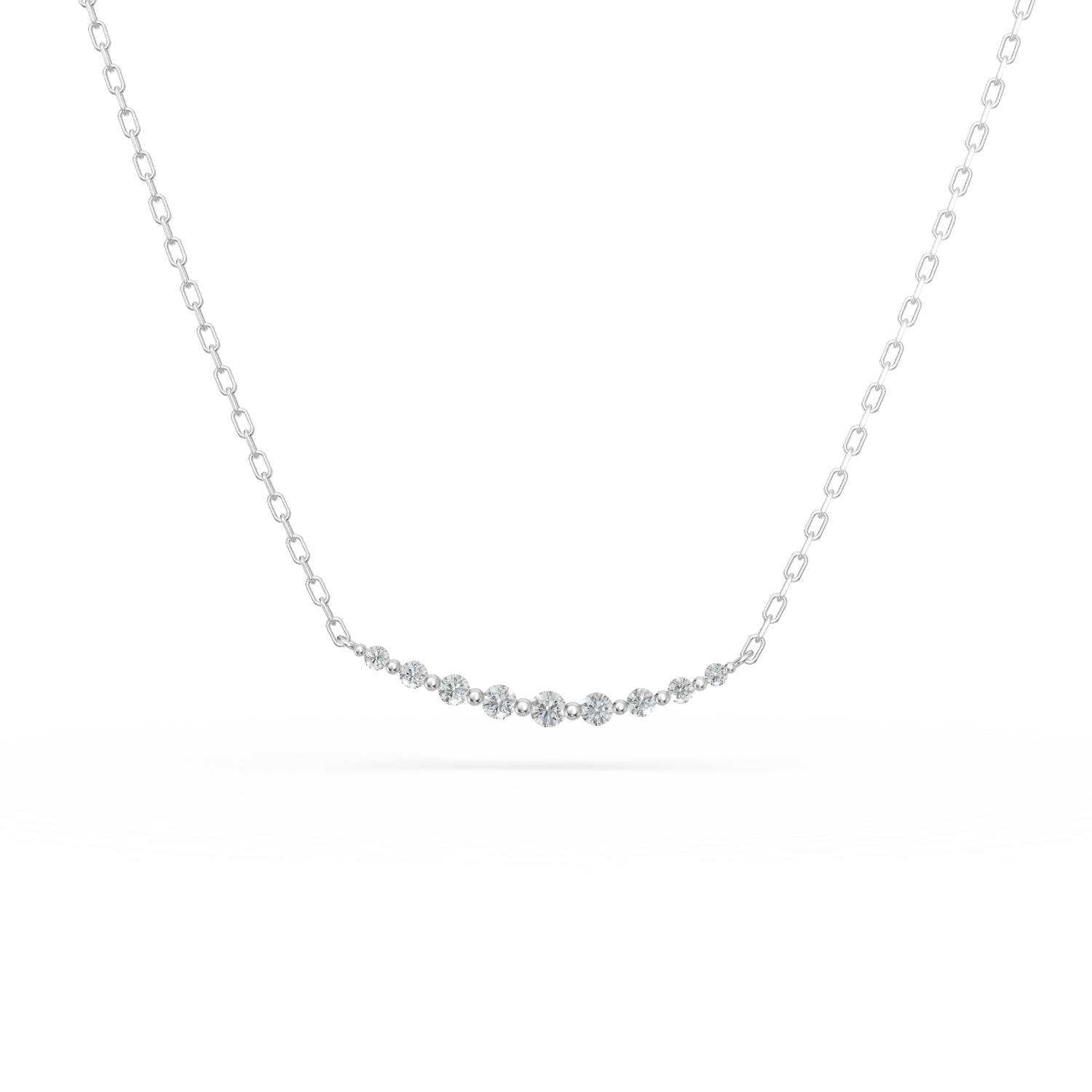 White gold necklace with 0.09ct diamonds