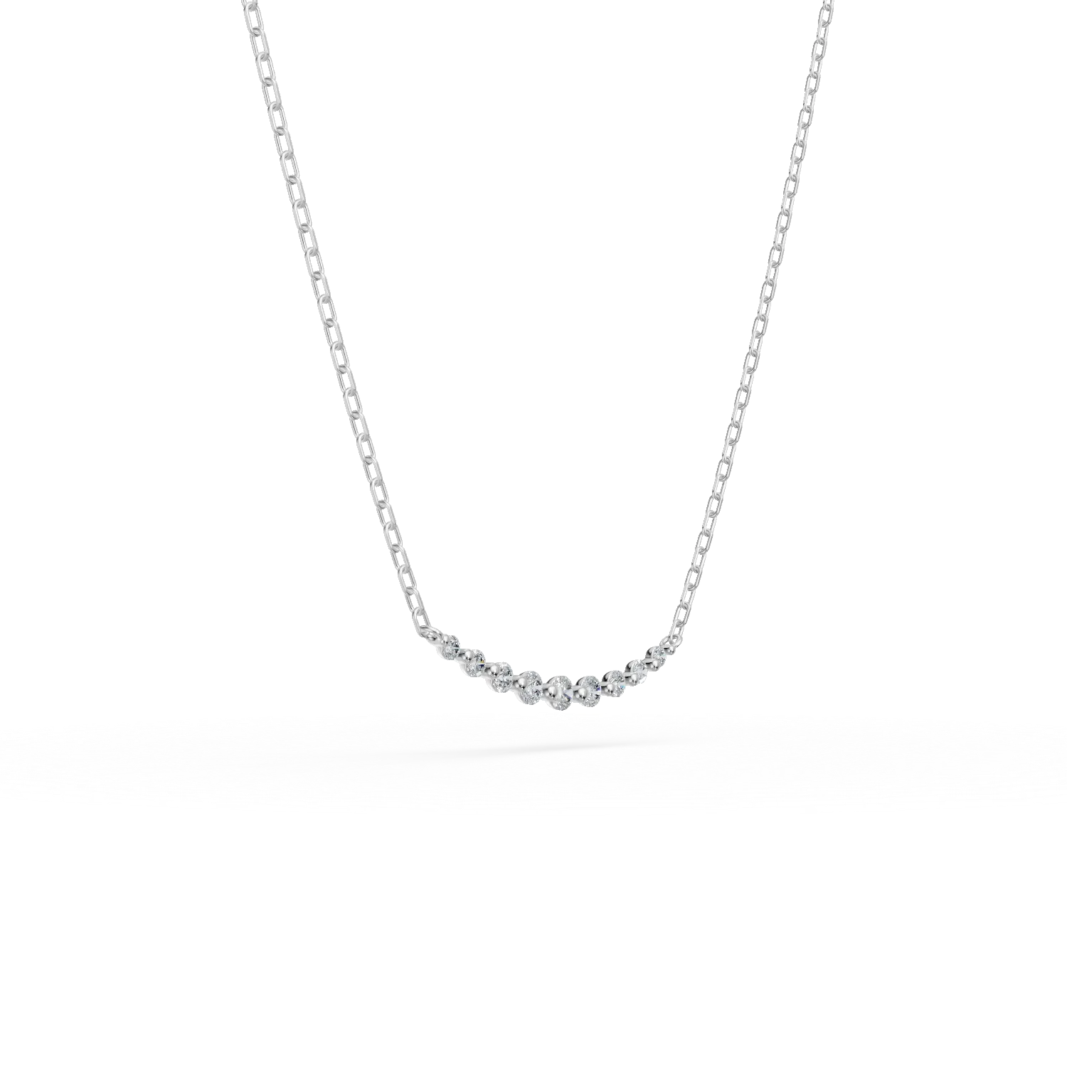 White gold necklace with 0.09ct diamonds