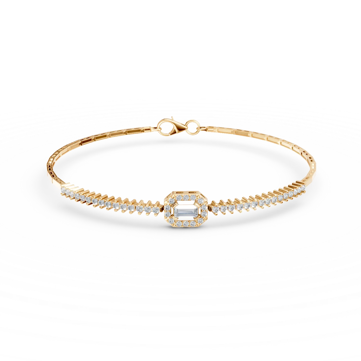 Yellow gold bracelet with zirconia