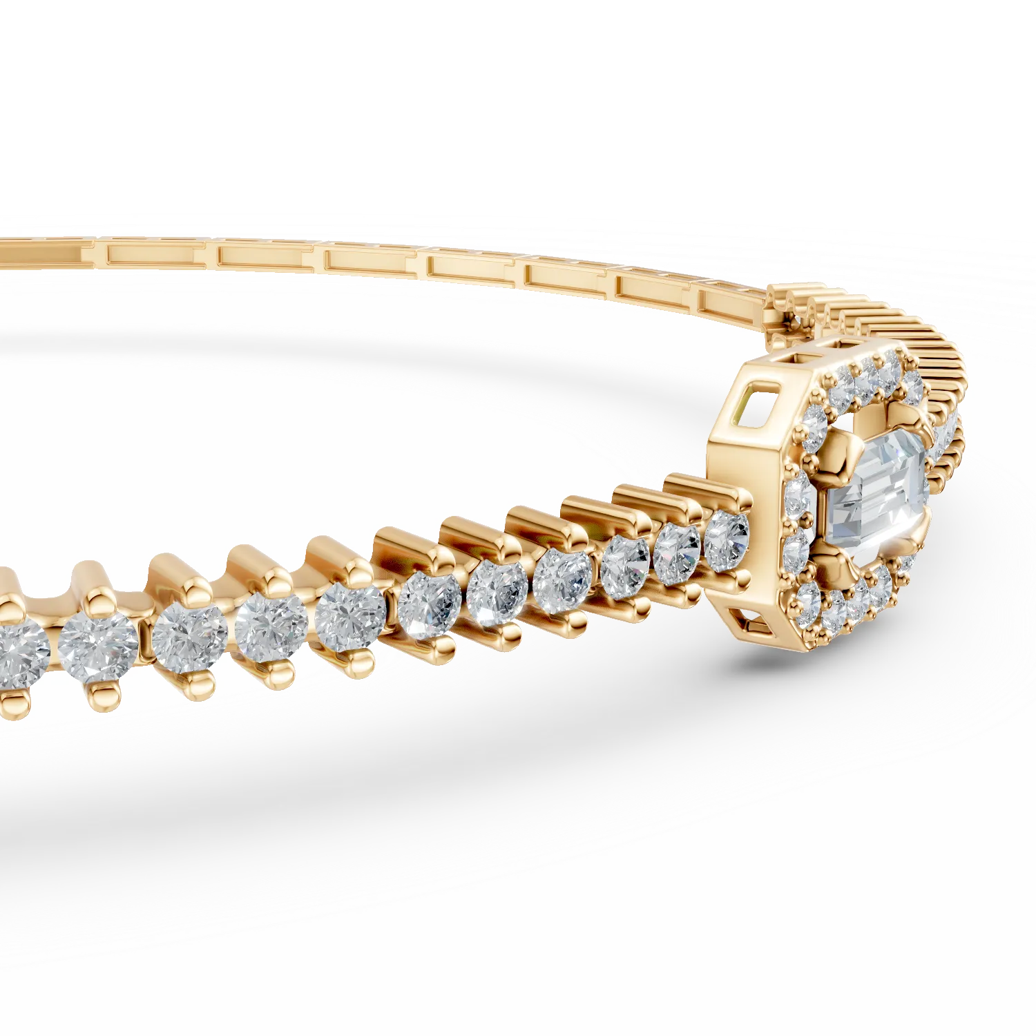 Yellow gold bracelet with zirconia