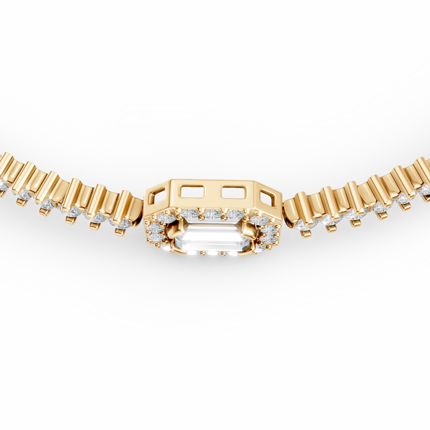 Yellow gold bracelet with zirconia