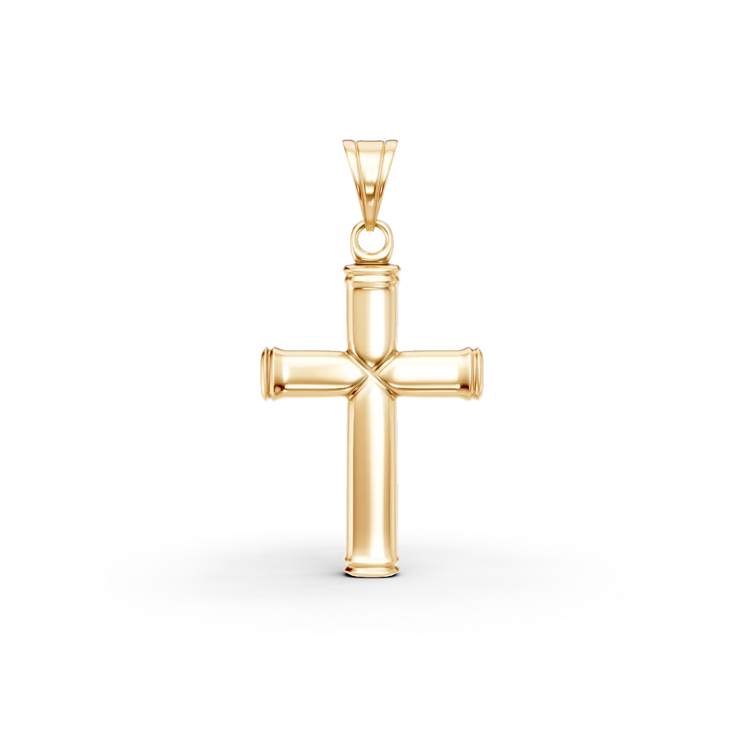 Yellow gold cross pendant for men