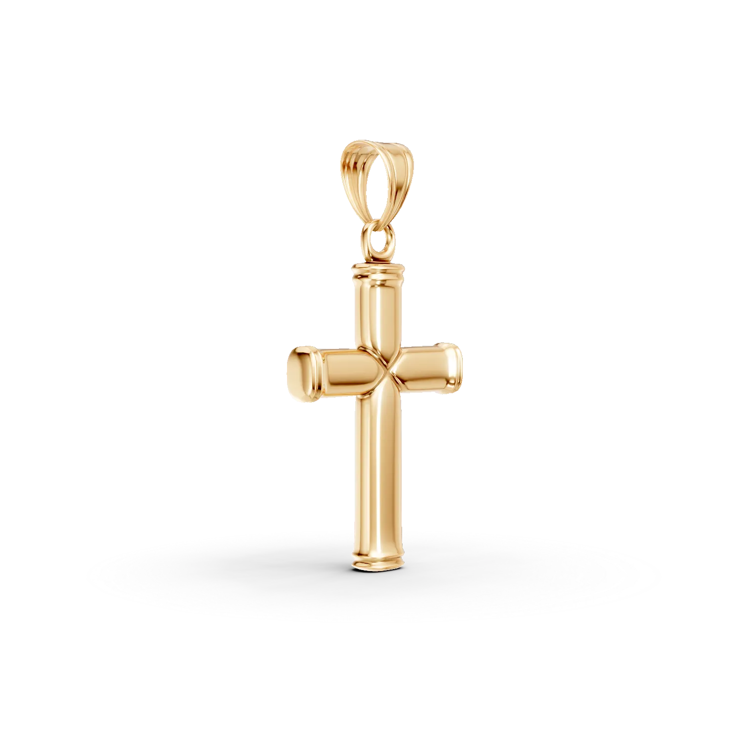 Yellow gold cross pendant for men