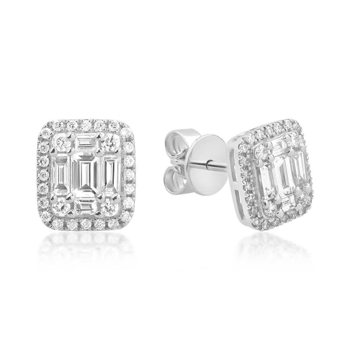 Kolczyki z białego złota z diamentami o masie 0.7ct