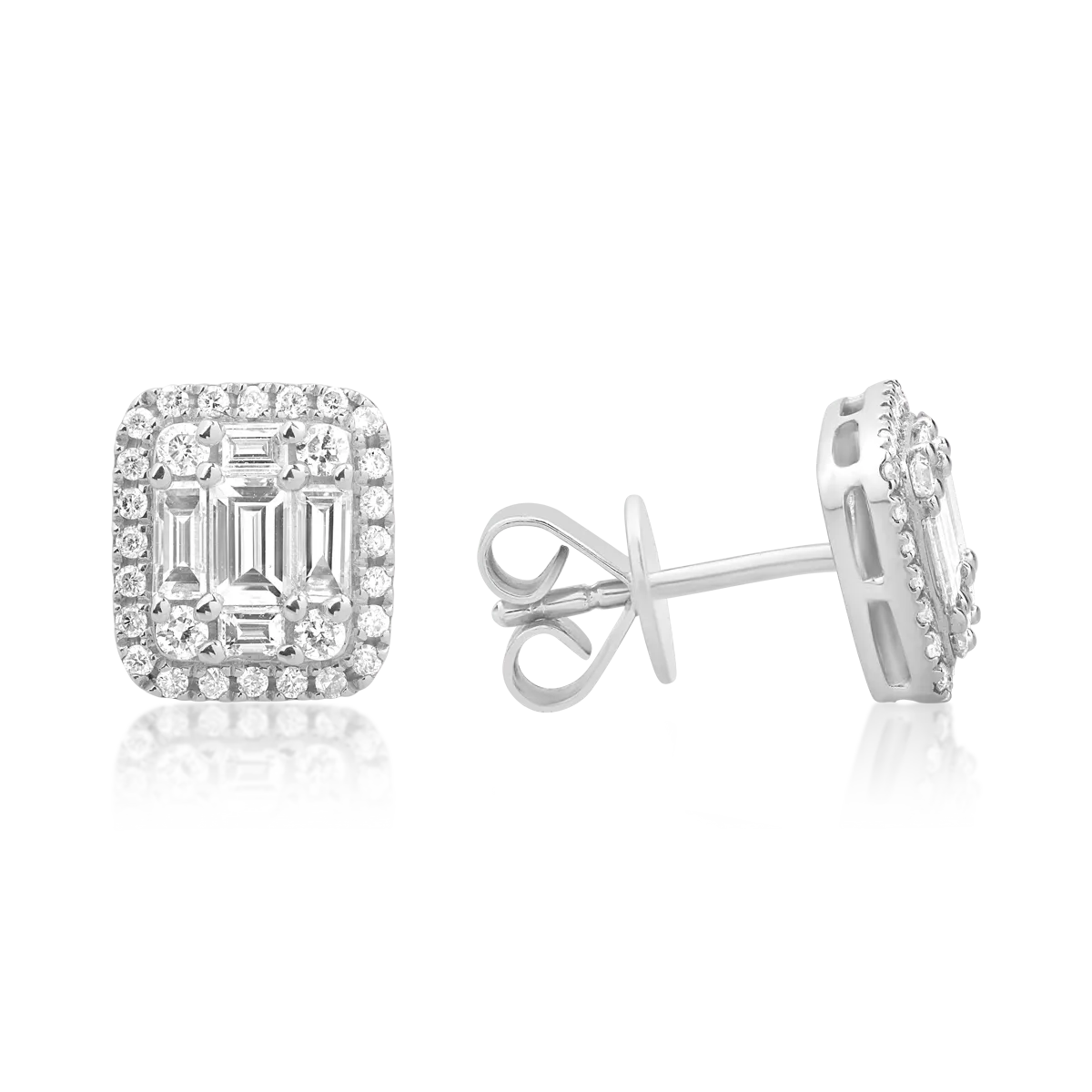 Kolczyki z białego złota z diamentami o masie 0.7ct