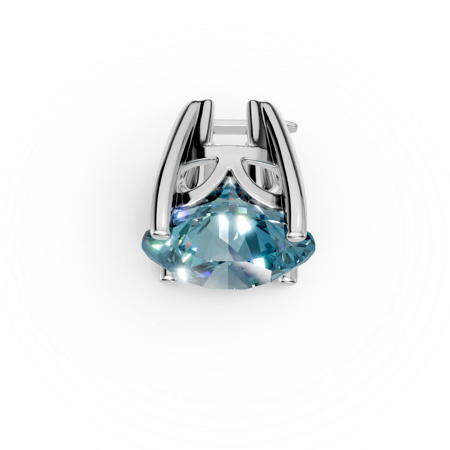 White gold tennis bracelet pendant with 2.2ct blue topaz