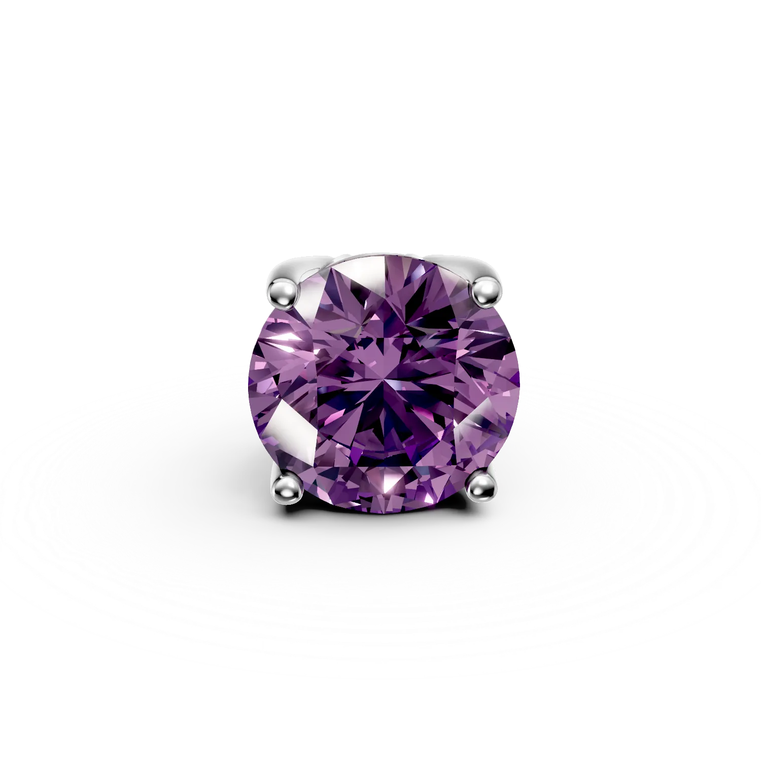 Pandantiv pentru bratara tennis din aur alb cu ametist de 1.8ct