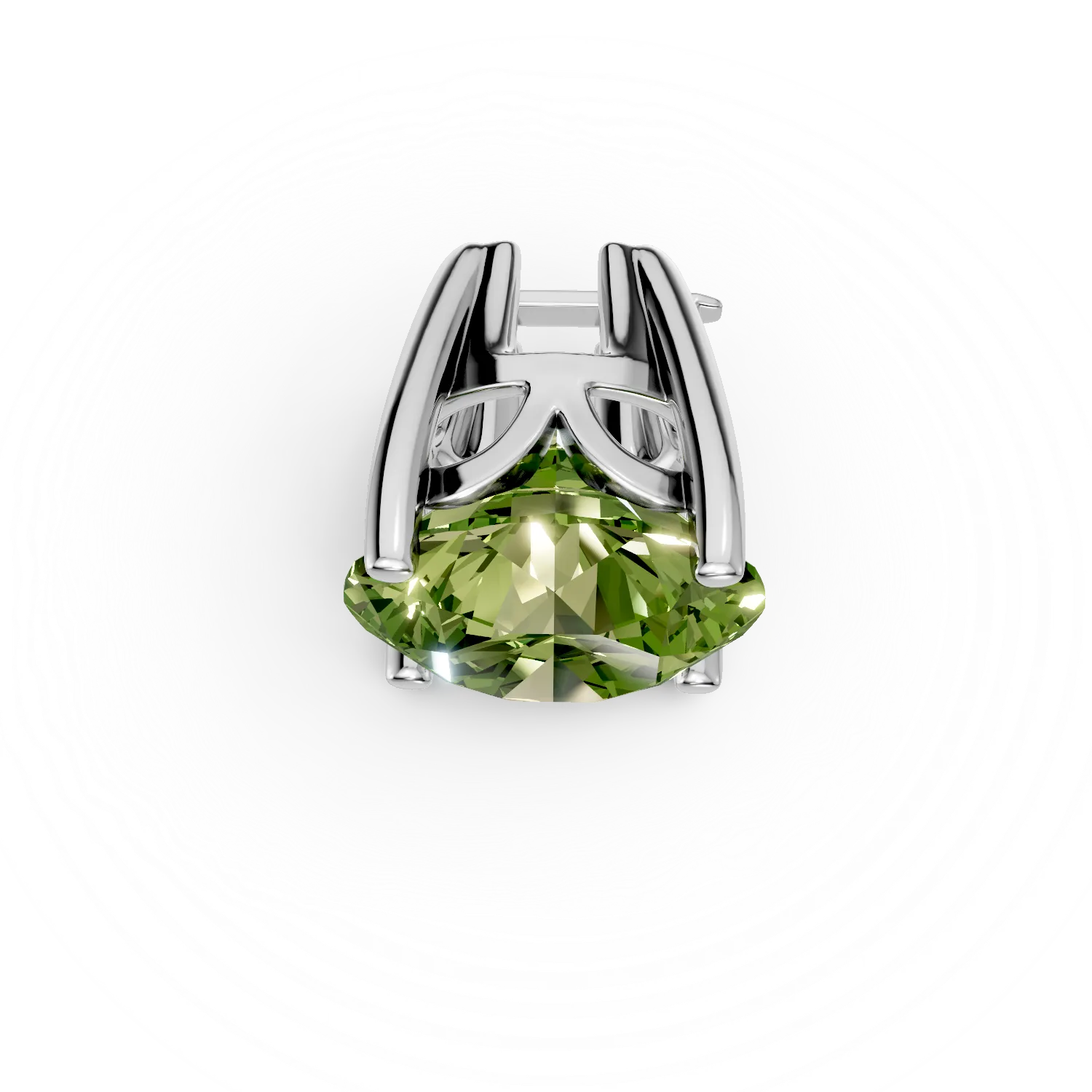 White gold tennis bracelet pendant with 1.8ct peridot