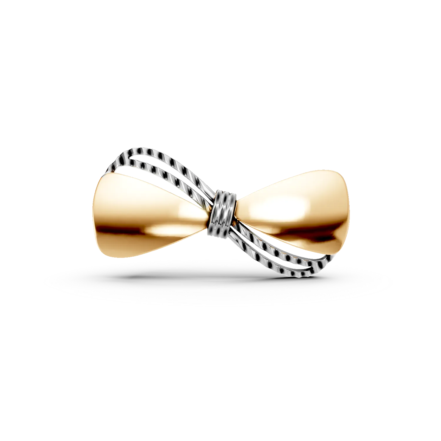 White-yellow gold bow brooch-187904