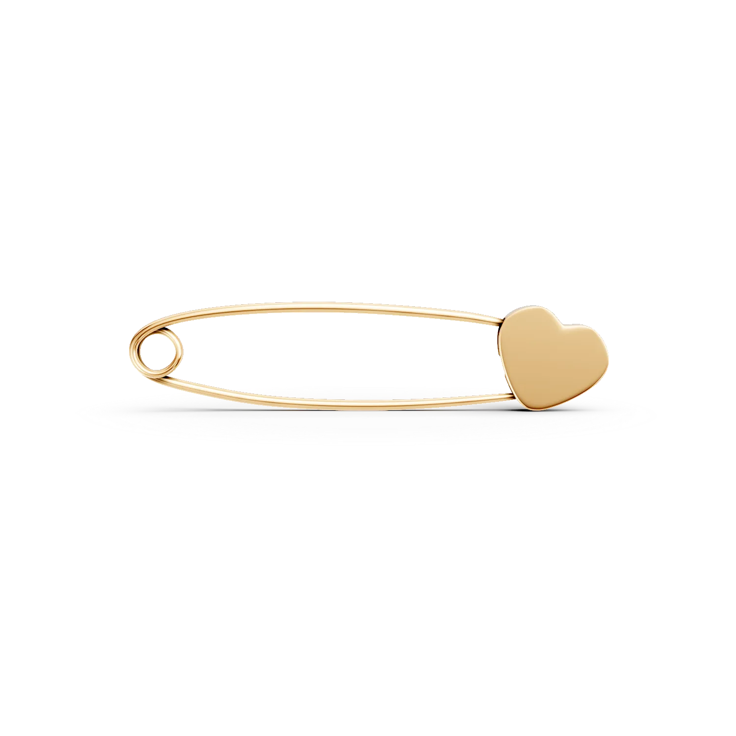 Yellow gold pin heart brooch-187905
