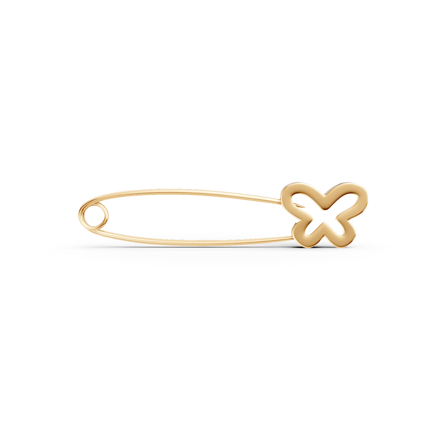 Yellow gold pin butterfly brooch-187906