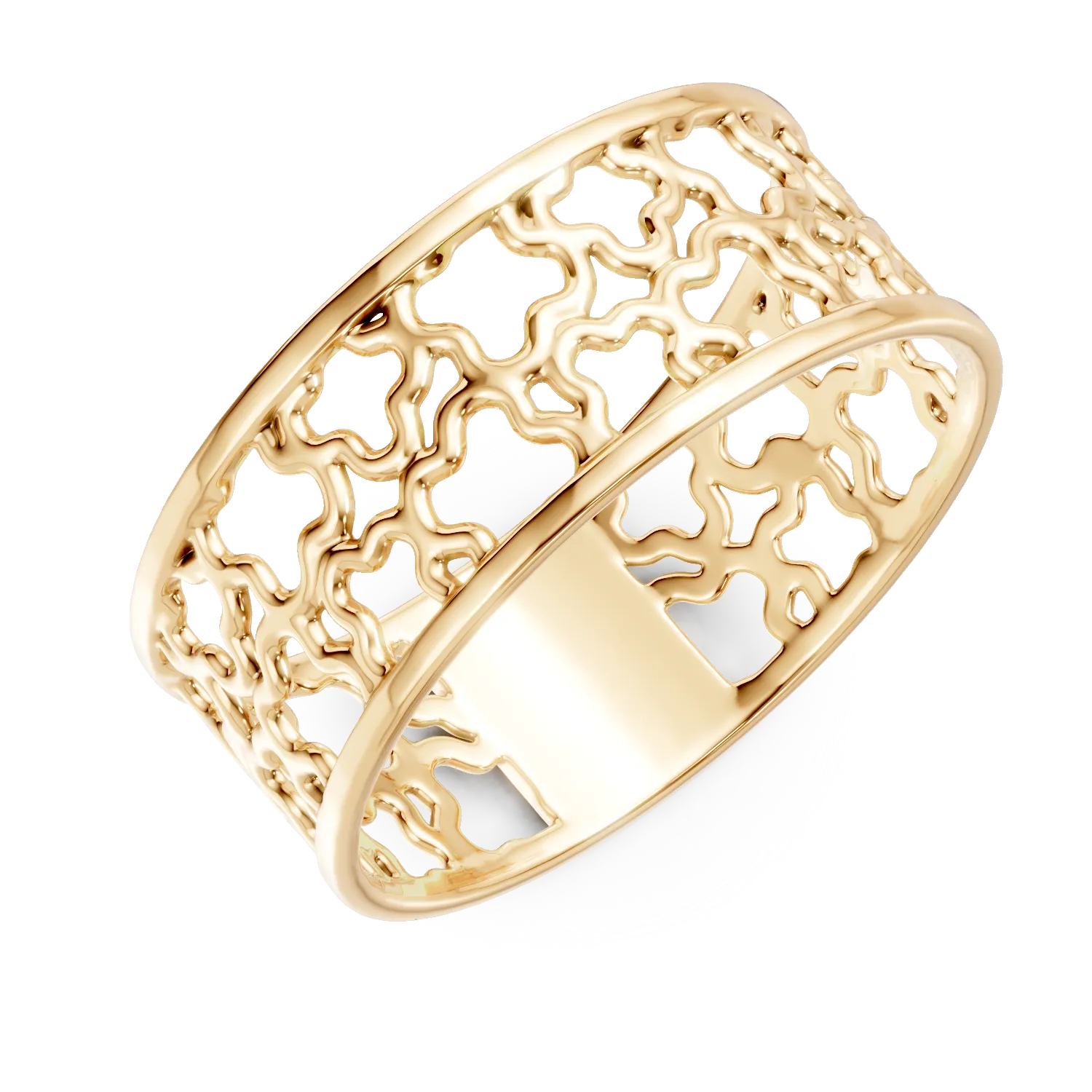 Yellow gold geometric ring