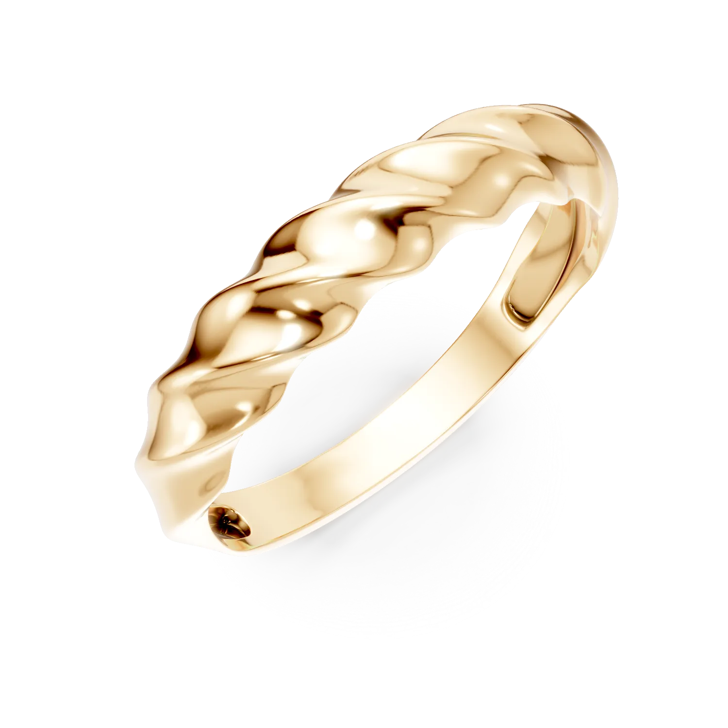 Yellow gold abstract pattern ring