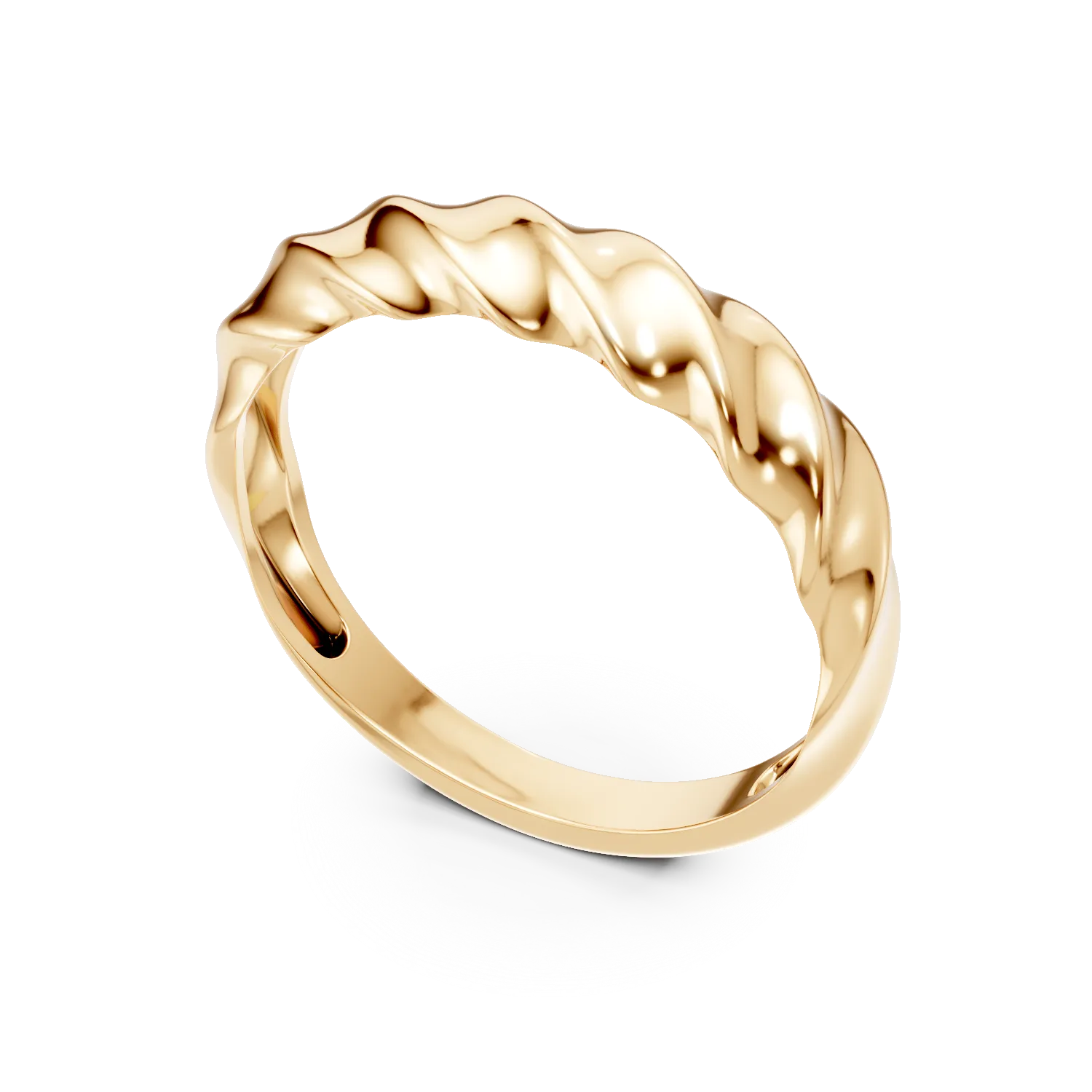 Yellow gold abstract pattern ring