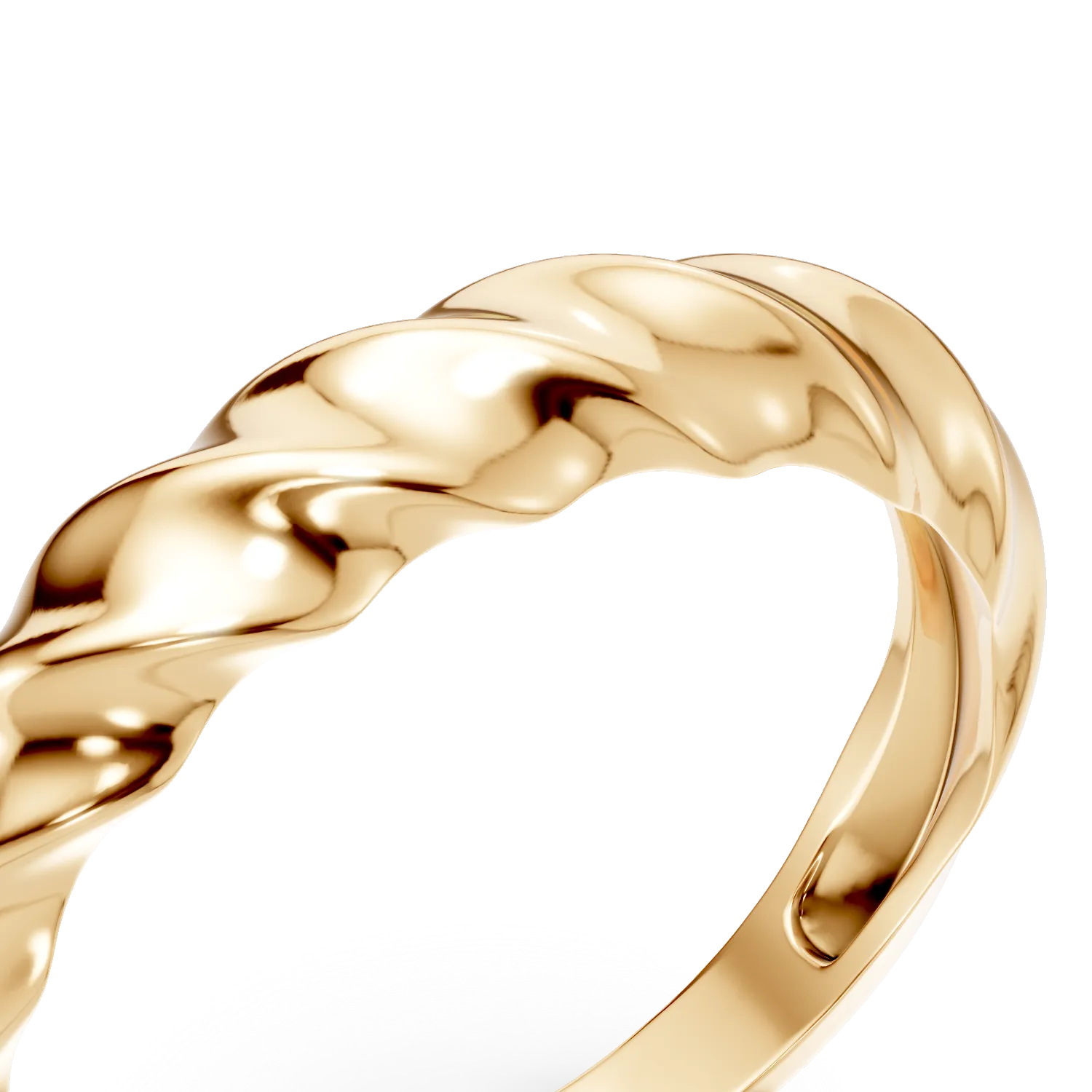 Yellow gold abstract pattern ring