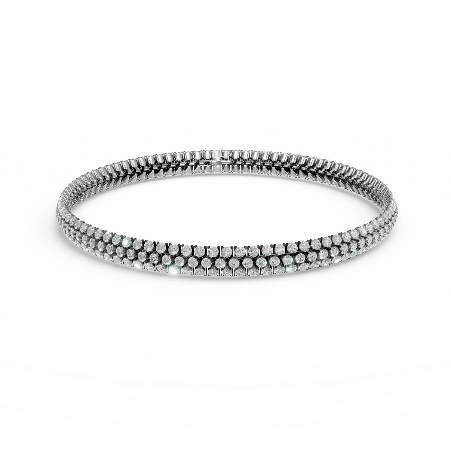 White gold tennis bracelet with zirconia